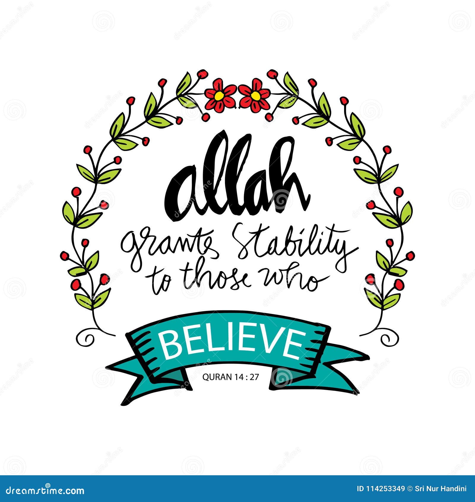 Allah Grants Stability To those Who Believe. Stock Vector ...