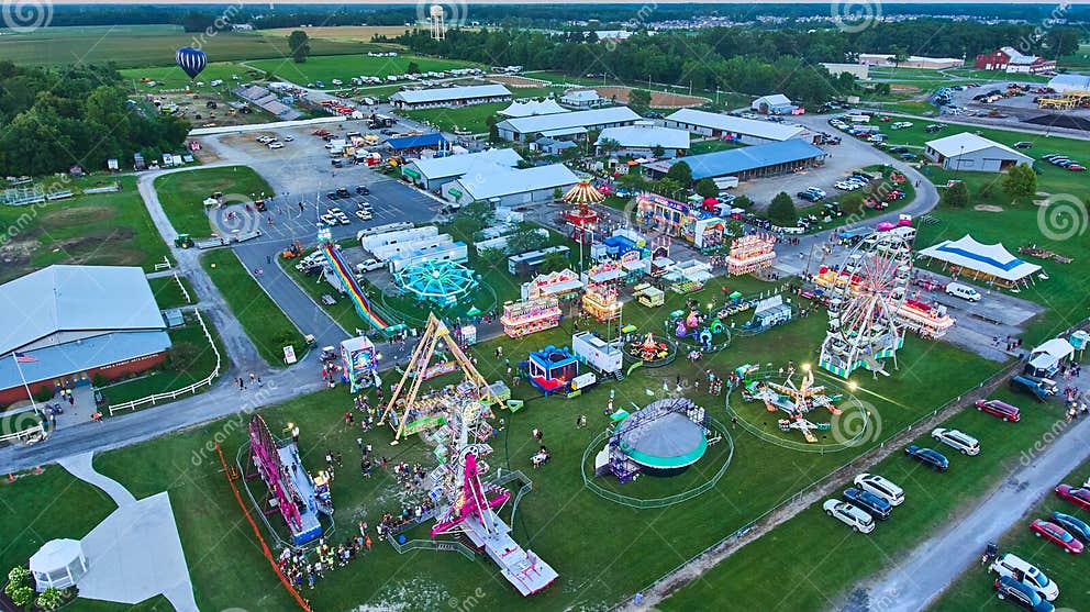 Allen County Fair Carnival in Indiana during Dusk Editorial Image
