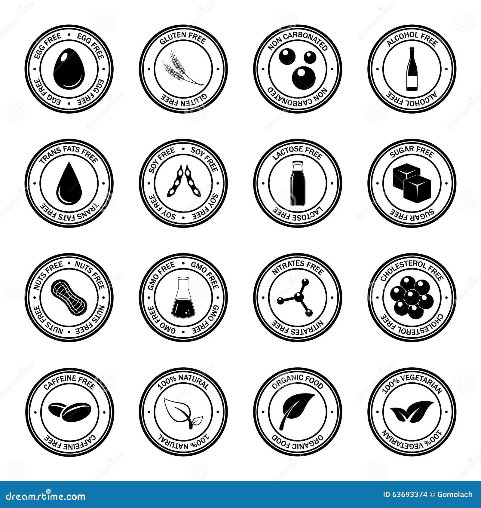 Allergen Icons Vector Set. Stock Vector - Image: 63693374