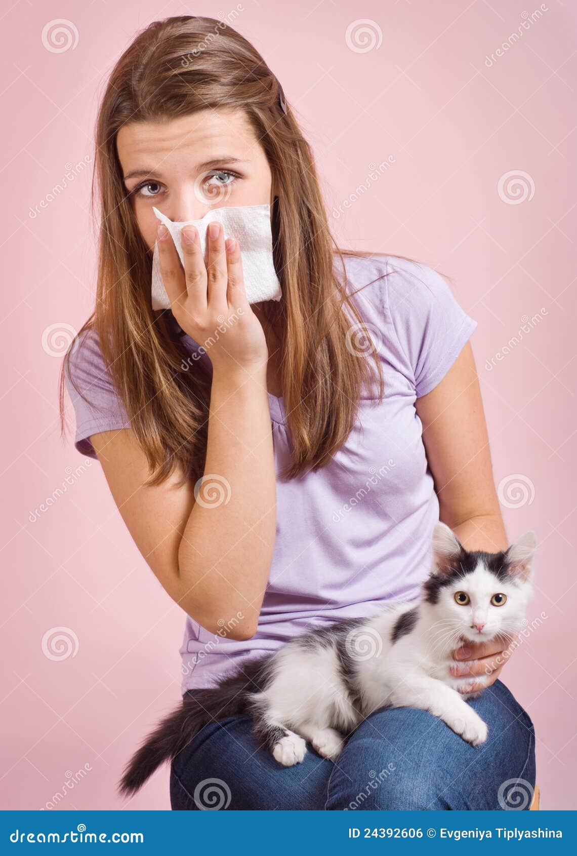 Allergic to cat stock photo. Image of fever, abuse, allergy 24392606