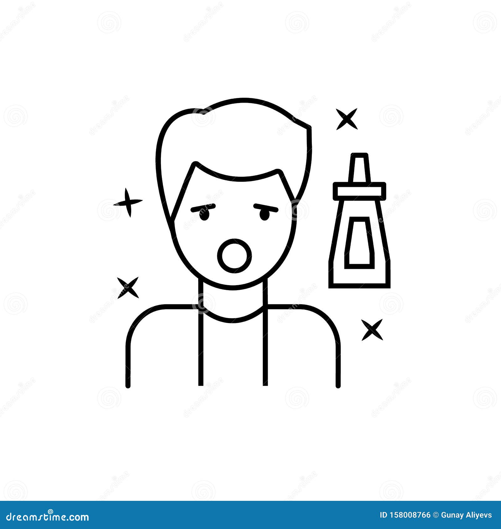 Allergy, Man, Food, Ketchup Icon. Element Of Allergy Icon Stock