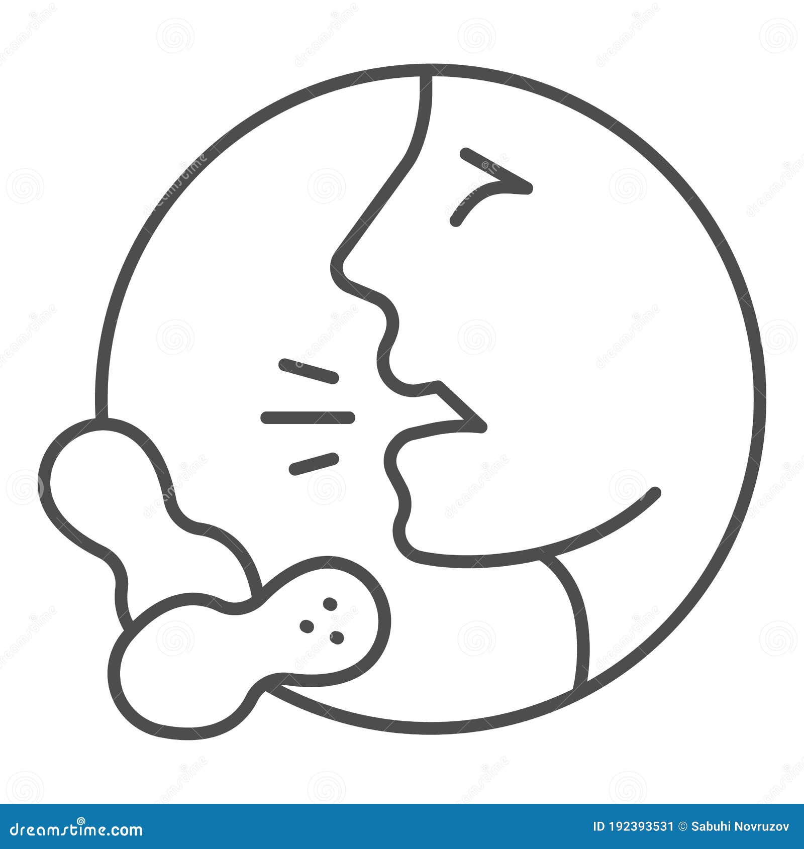 Allergy To Peanuts Thin Line Icon, Allergy Concept, Peanut Allergy Sign