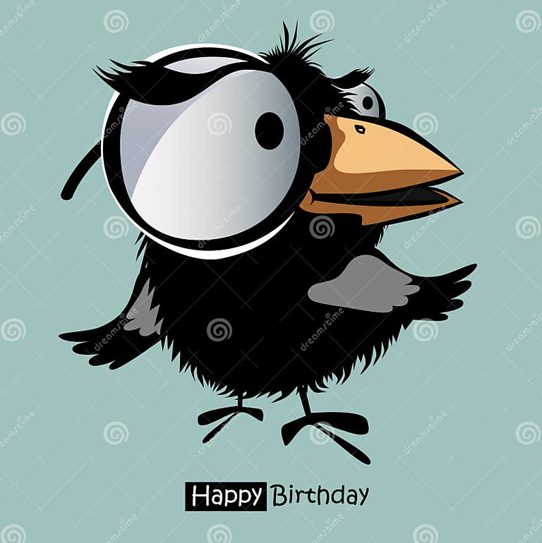 Alles Gute Zum Geburtstaglächelnvögel Lustig Stock Abbildung