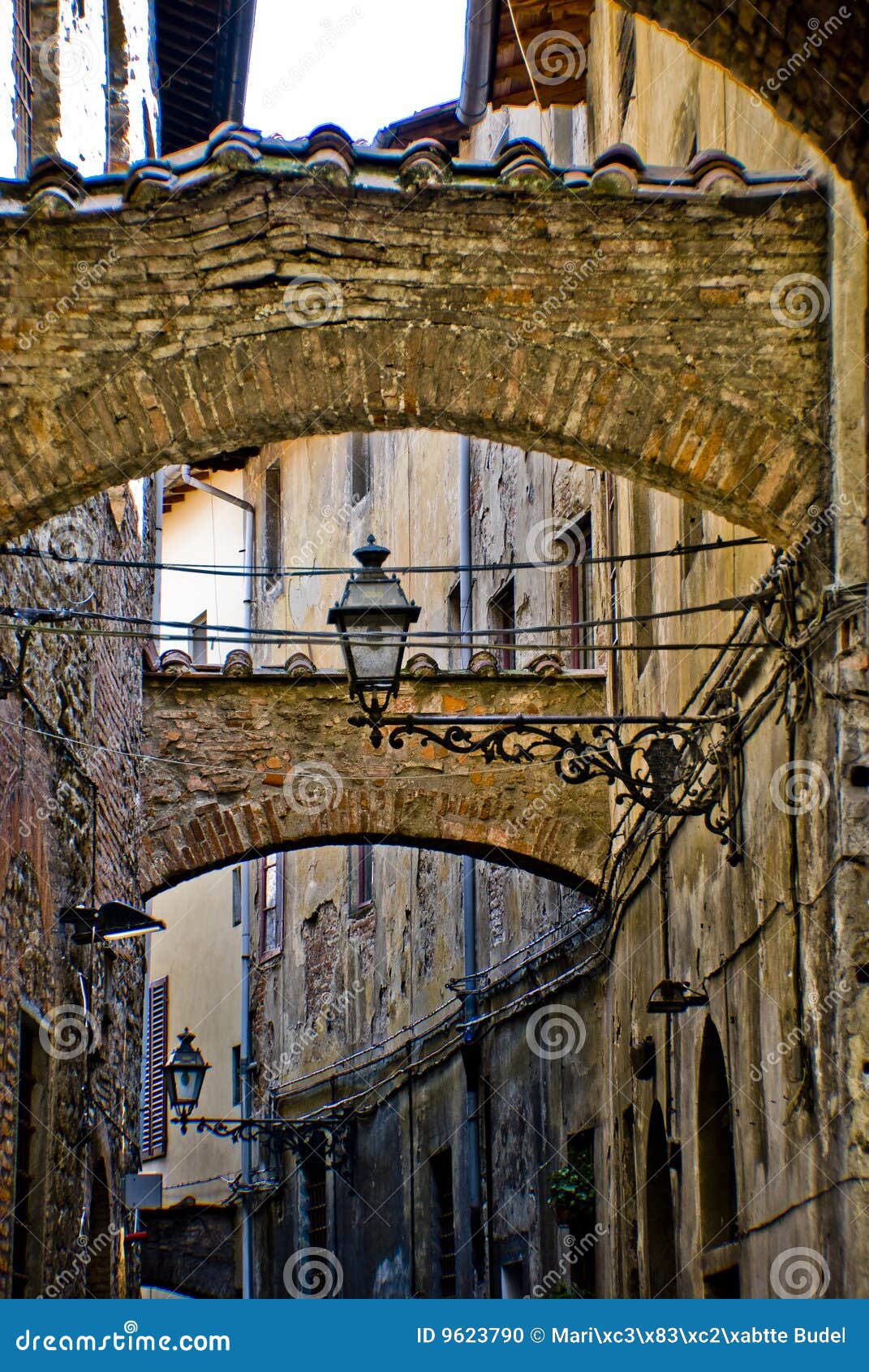 Alley in Pistoia, Italy stock photo. Image of historic - 9623790