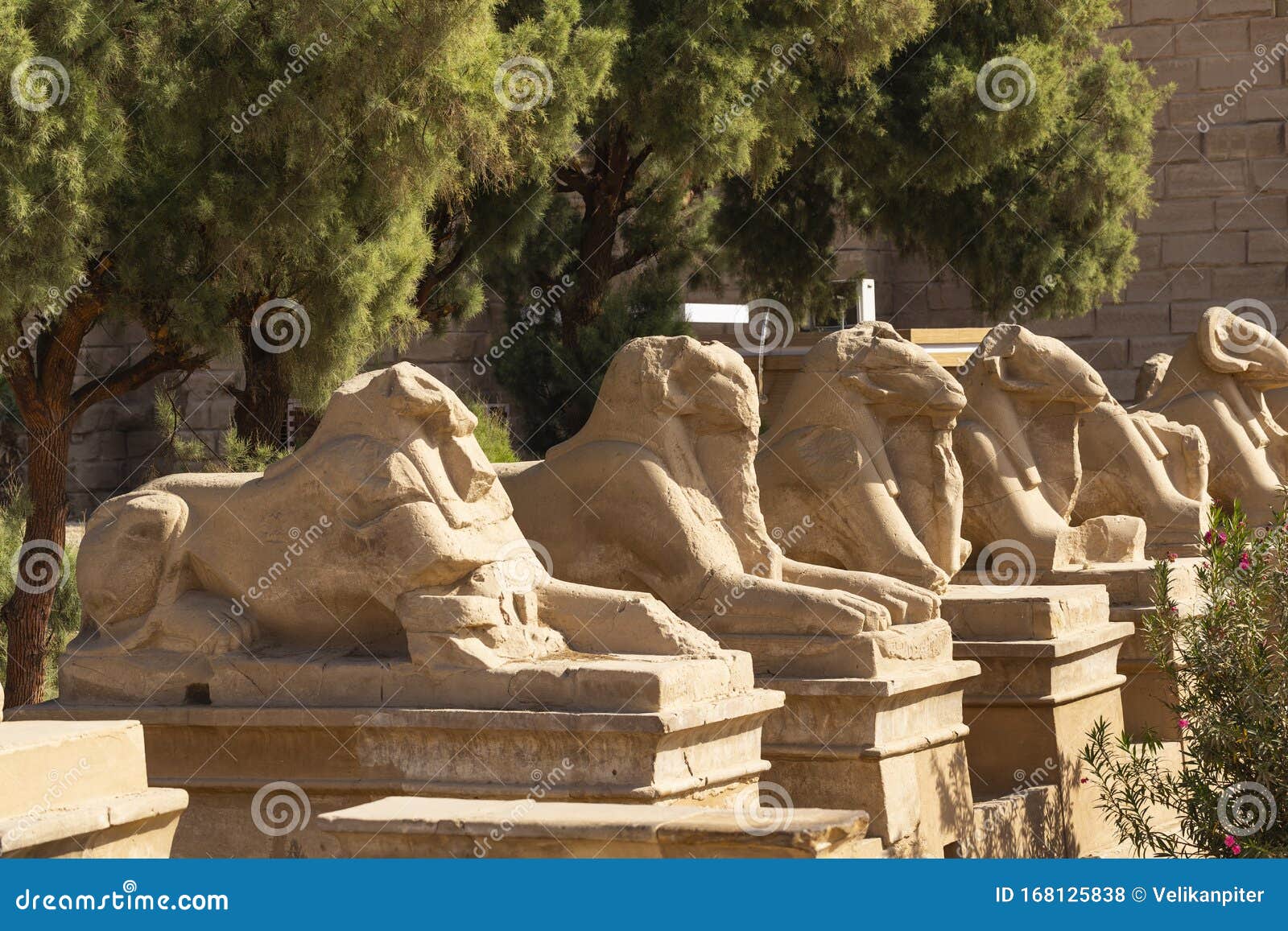 alley of the ram-headed sphinxes. karnak temple. luxor, egypt.