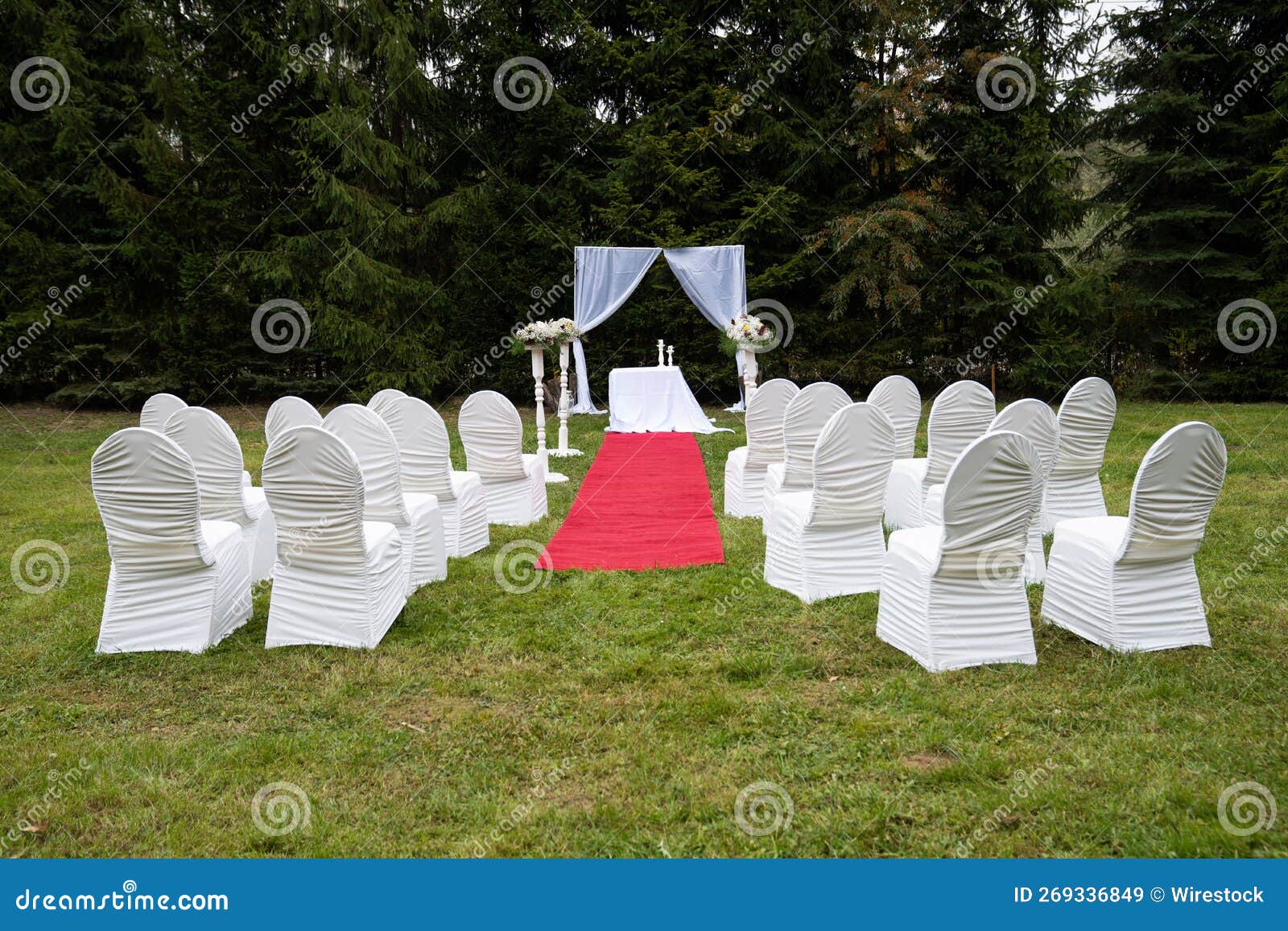 Alley with a Red Carpet for a Wedding Ceremony Stock Image Image of