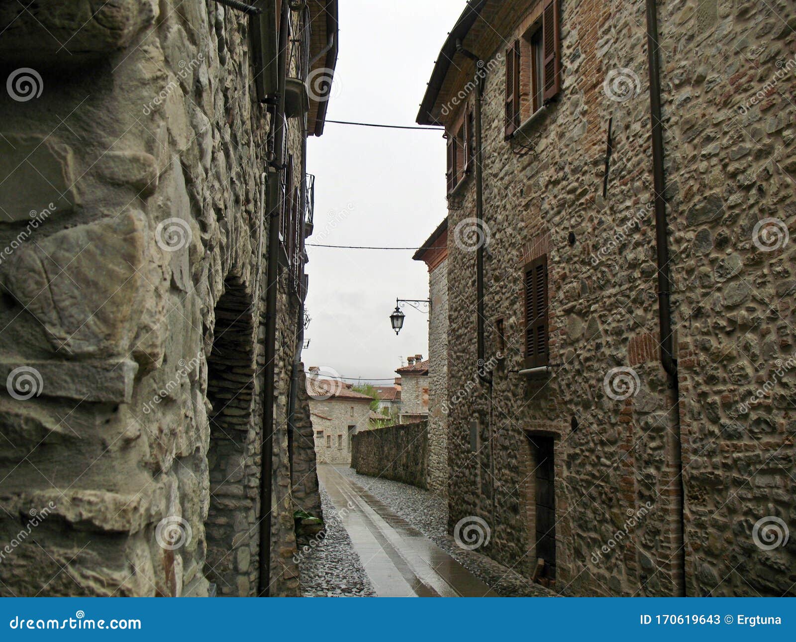 alleys of bobbio, province of piacenza in emilia-romagna, northern italy