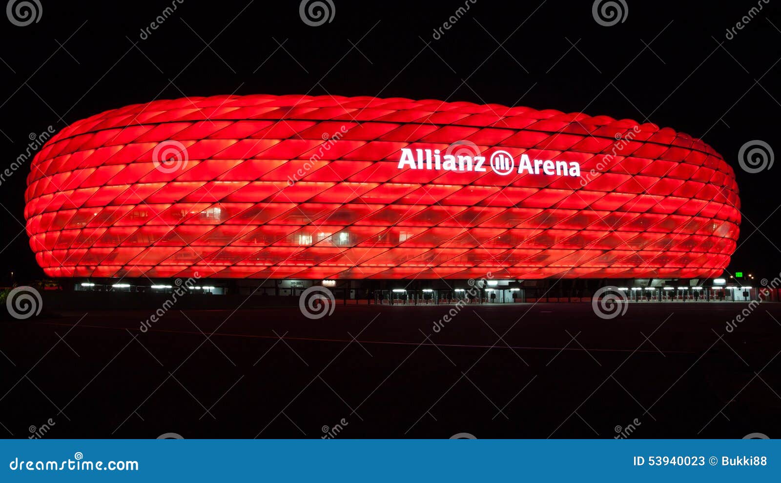 Allianz Arena Illuminated at Night. Editorial Stock Photo - Image of ...
