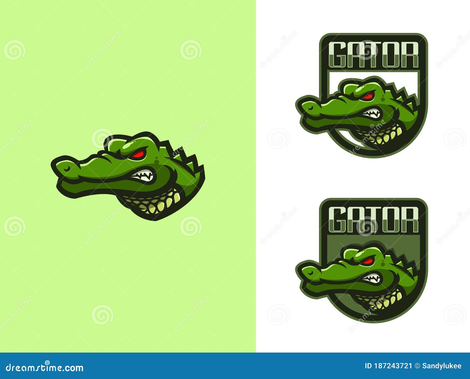 Alligator With Badge Mascot Esport Gaming Logo Vector Illustration Stock Vector Illustration Of Wild Green