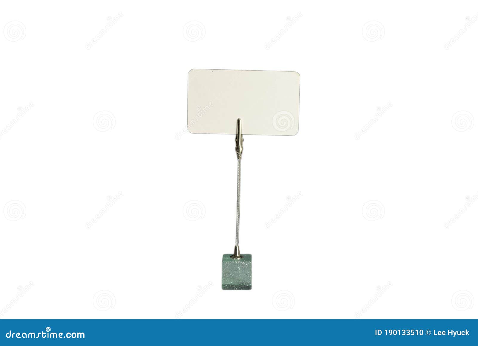 Alligator Clip Memo Holder Isolated on White Background Stock Photo