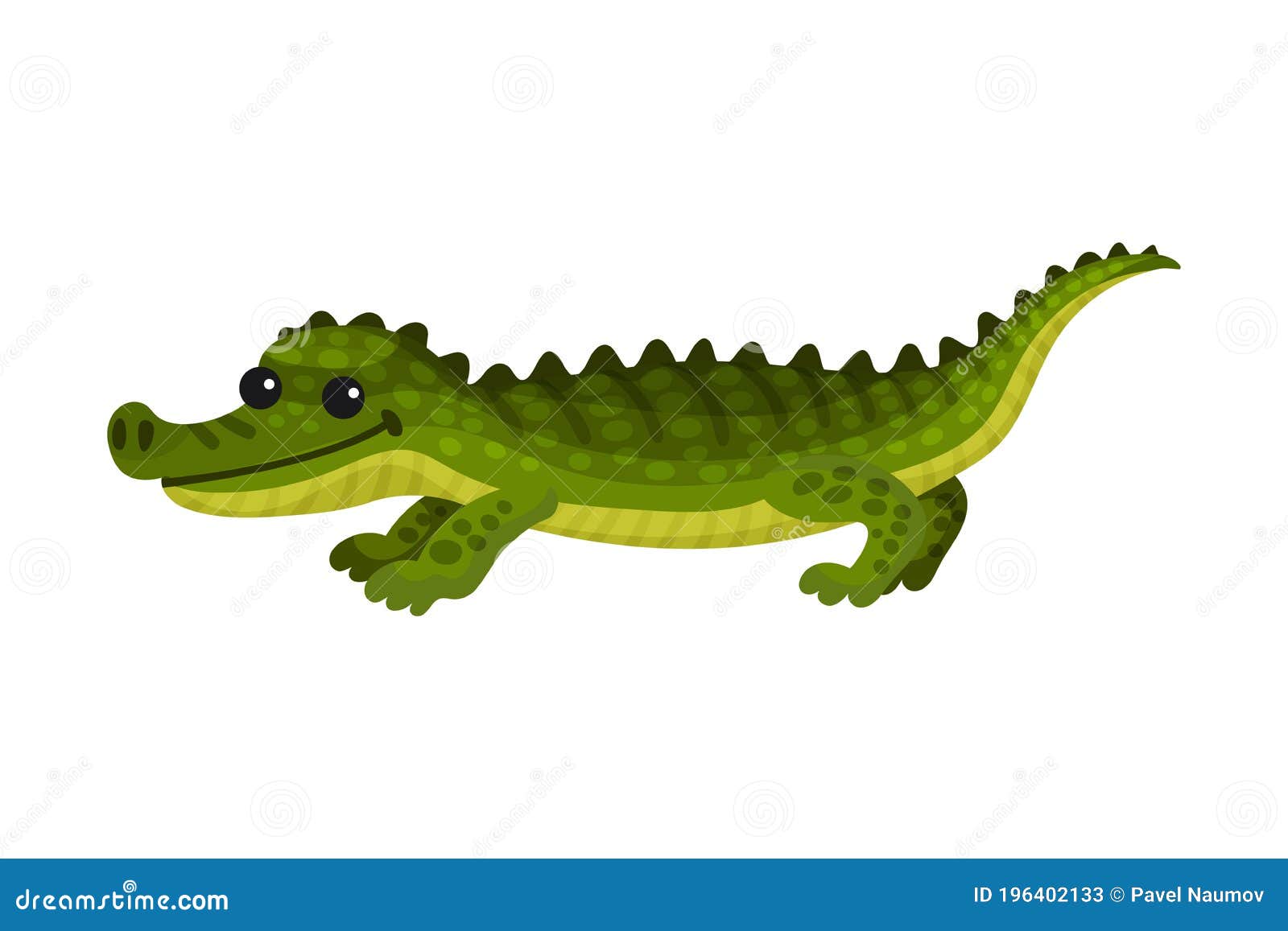 Alligator Crocodile with Long Tail and Sharp Teeth As African Animal Vector  Illustration Stock Vector - Illustration of creature, muzzle: 196402133