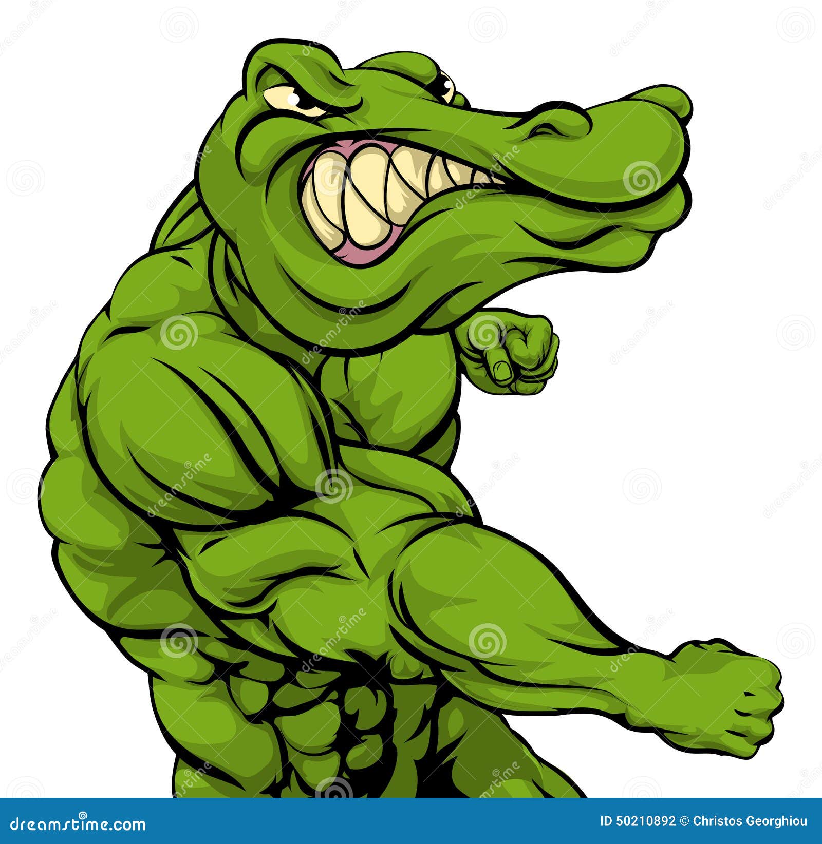 alligator or crocodile mascot fighting