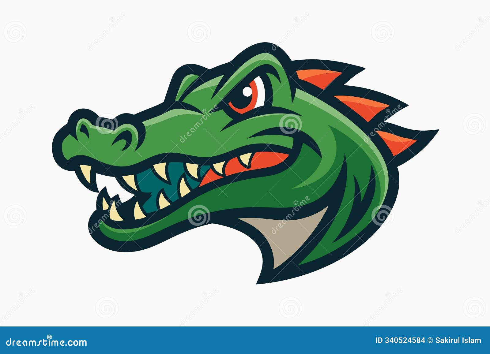 alligator head mascot logo   