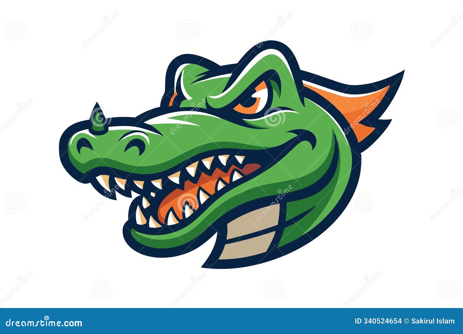 alligator head mascot logo   