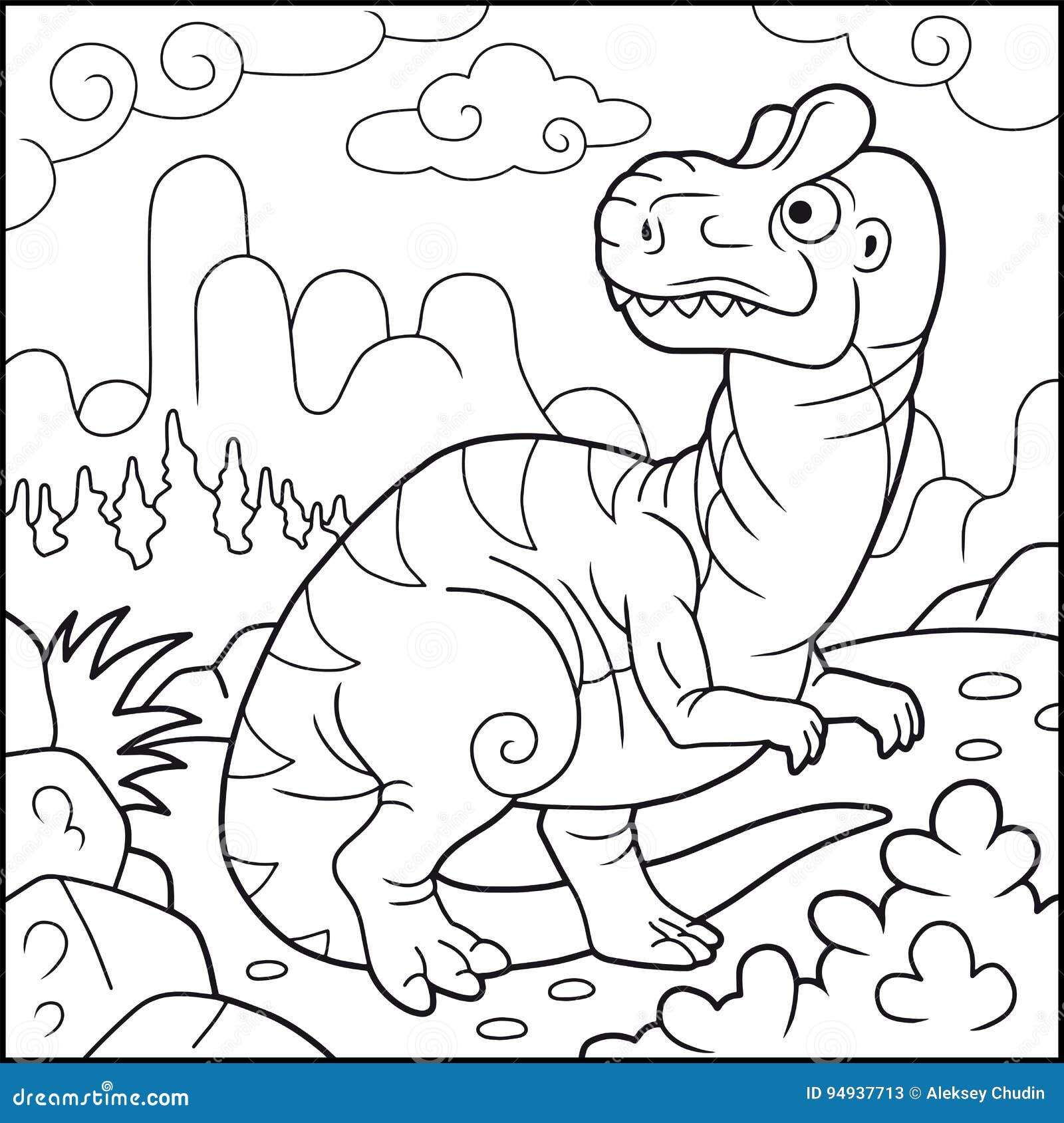 Allosauro divertente libro da colorare