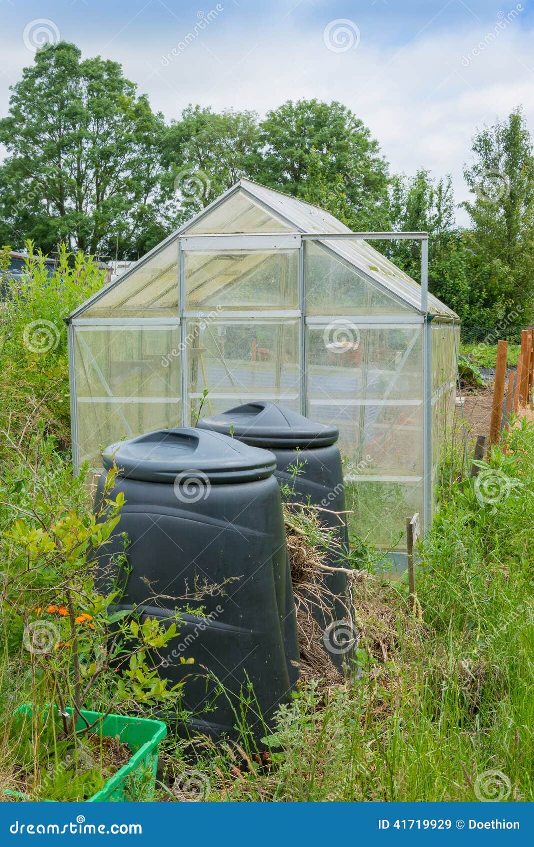 Allotment Garden Green House With Compost Bins Stock Image Image Of Allotment Garden Green House With Compost Bins Stock Image Image Of