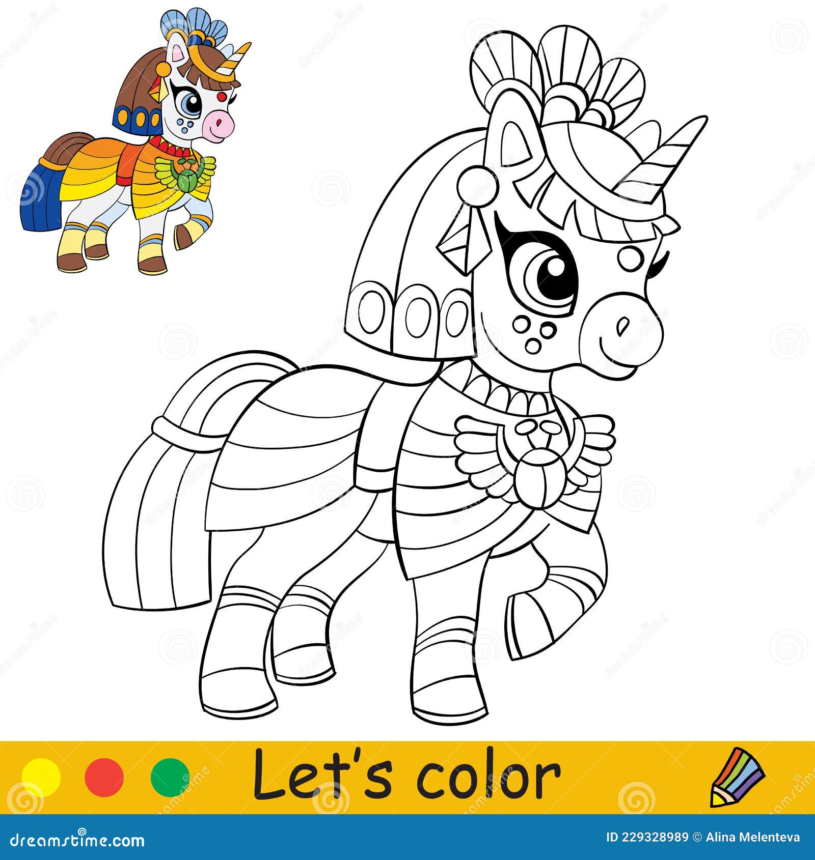 Immagini Stock - Pagina Da Colorare Di Unicorno Per Bambini
