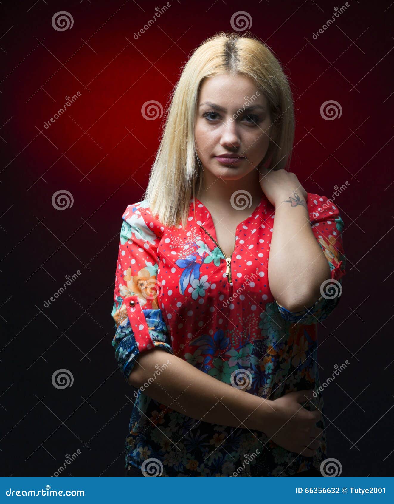 Alluring Young Blonde Posing Stock Ph photo