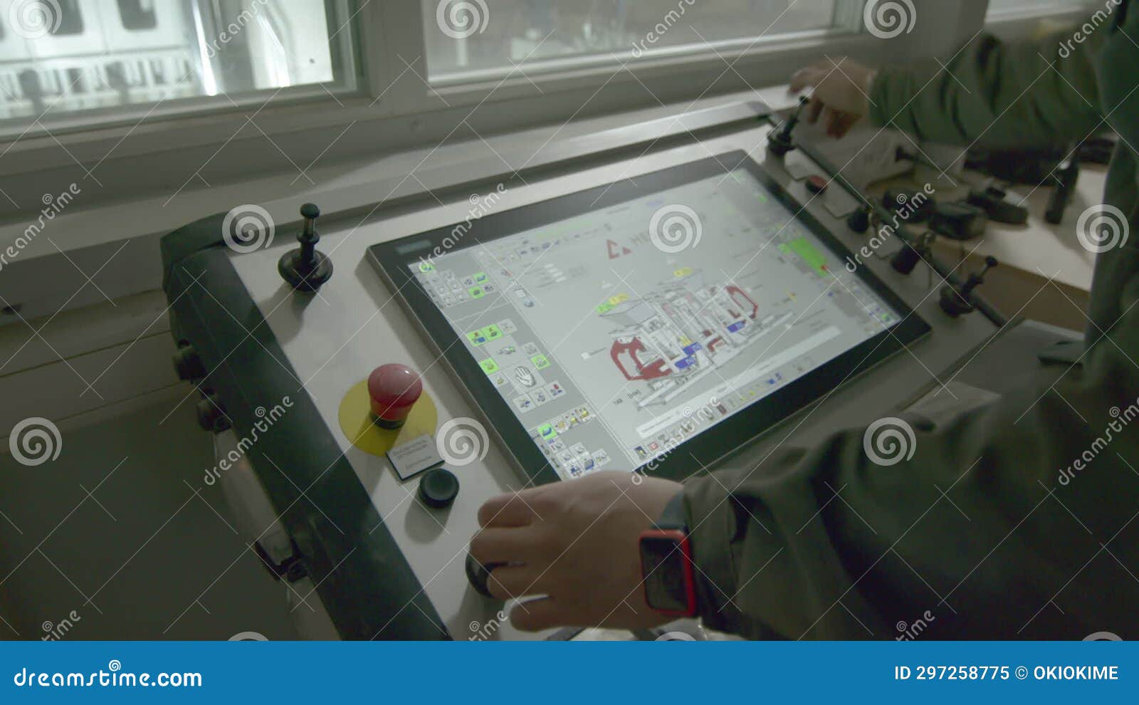 Man Operates Equipment Assembly Machine Using Controller Stock Video