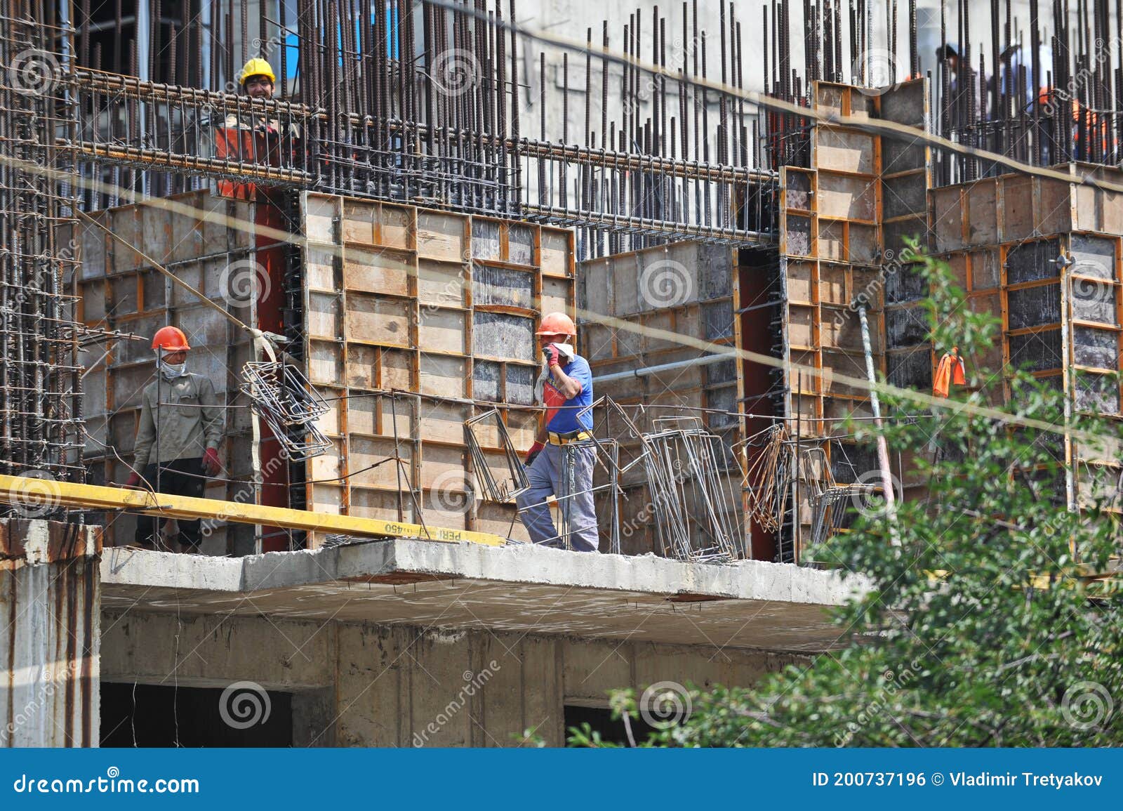 Rebar Workers Editorial Image 51860626