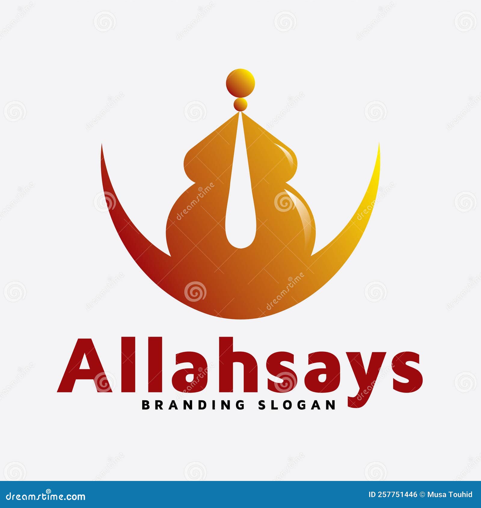 Almighty Allah and Prayer Mosque Logo Stock Illustration - Illustration ...