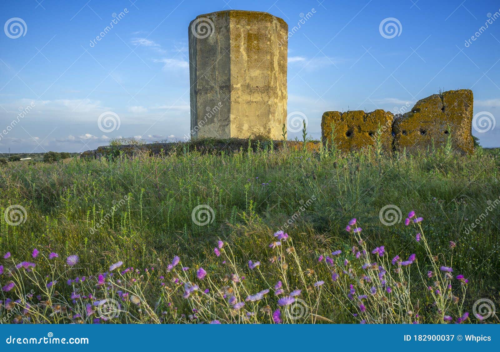 almohad watchtower of ibn marwan or los rostros, badajoz, spain