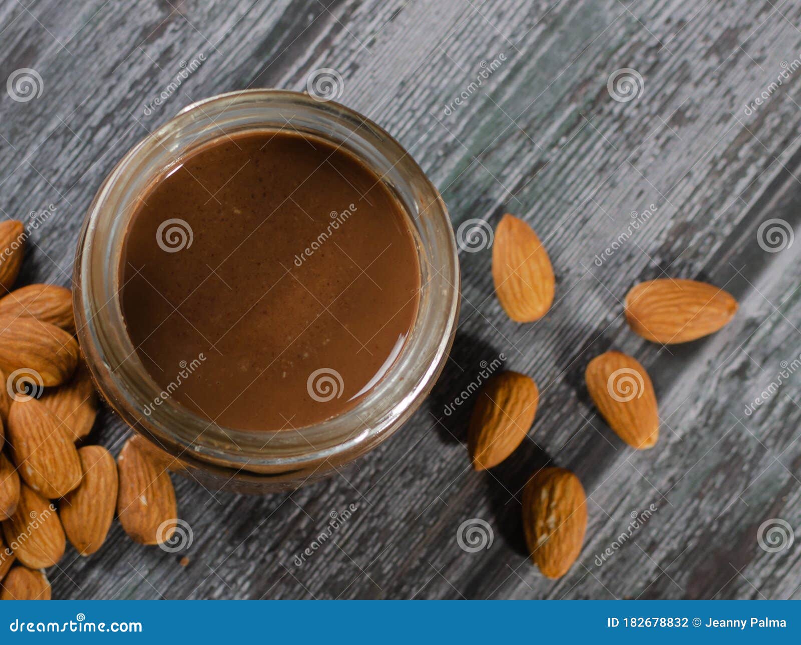 Almond Butter and Almonds on Wood Stock Photo Image of sugar, almond