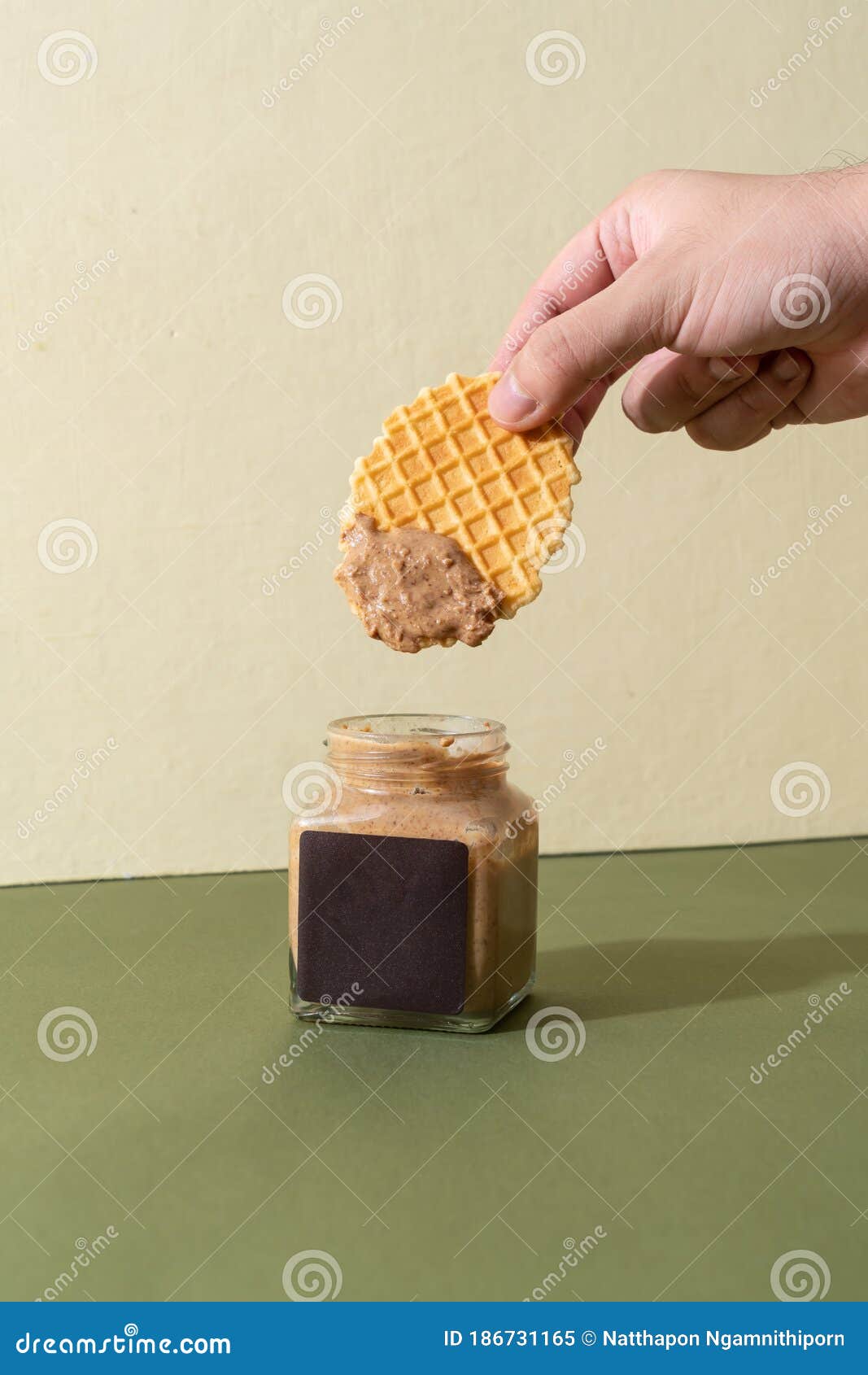 Almond Butter Spread and Almond Chocolate Butter Spread Stock Image