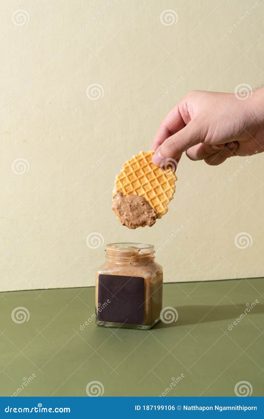 Almond Butter Spread and Almond Chocolate Butter Spread Stock Photo