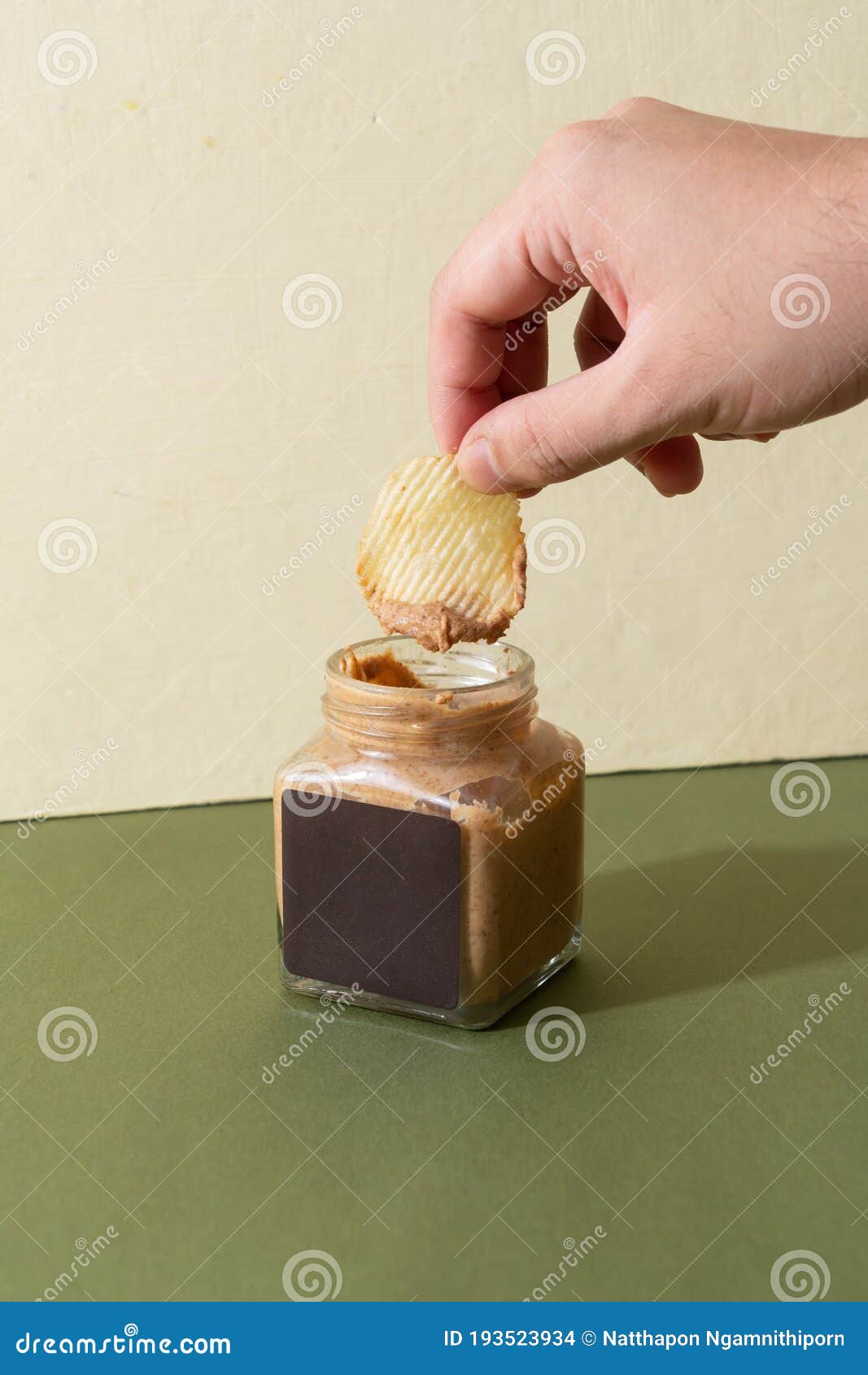 Almond Butter Spread and Almond Chocolate Butter Spread Stock Photo