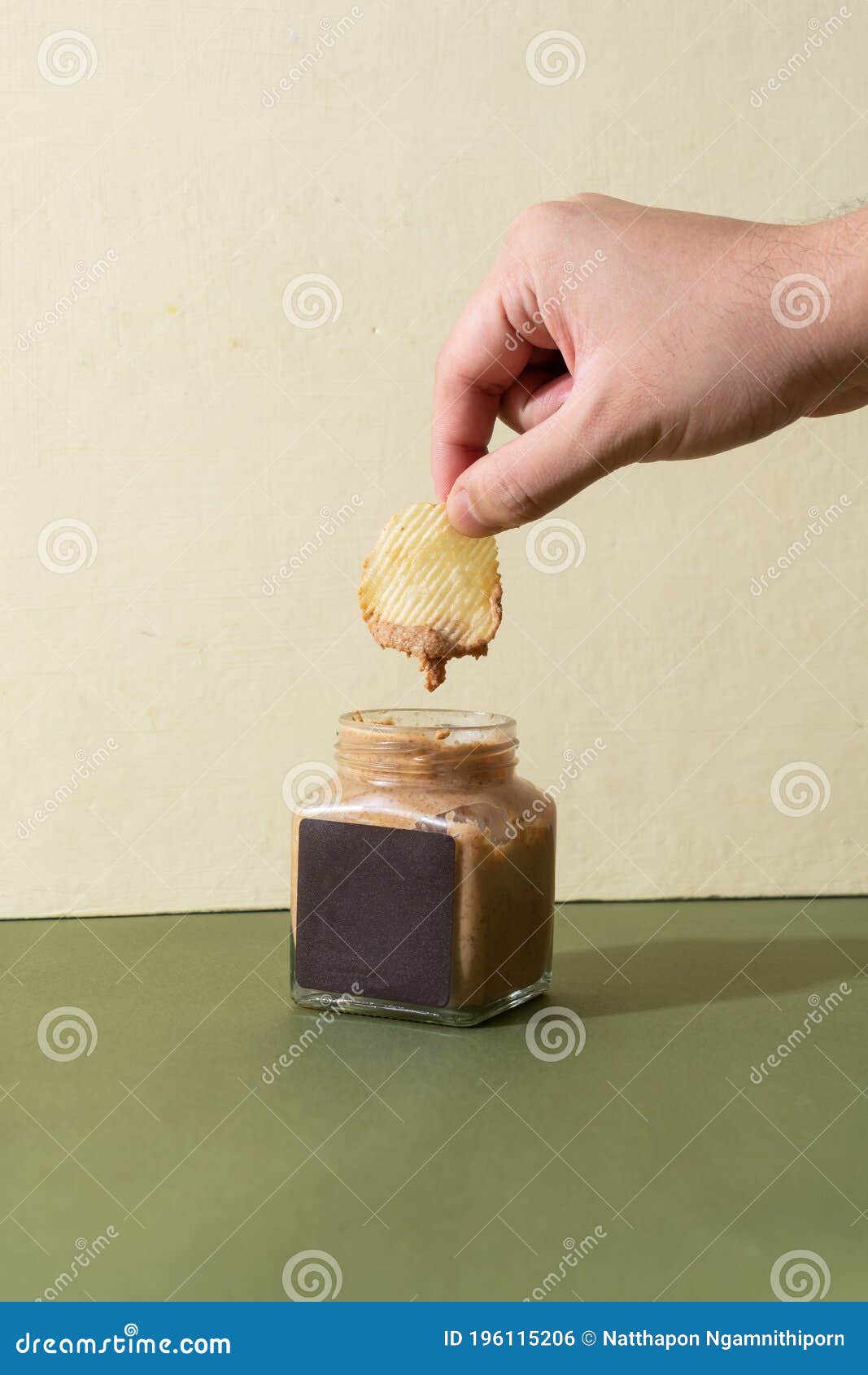 Almond Butter Spread and Almond Chocolate Butter Spread Stock Photo