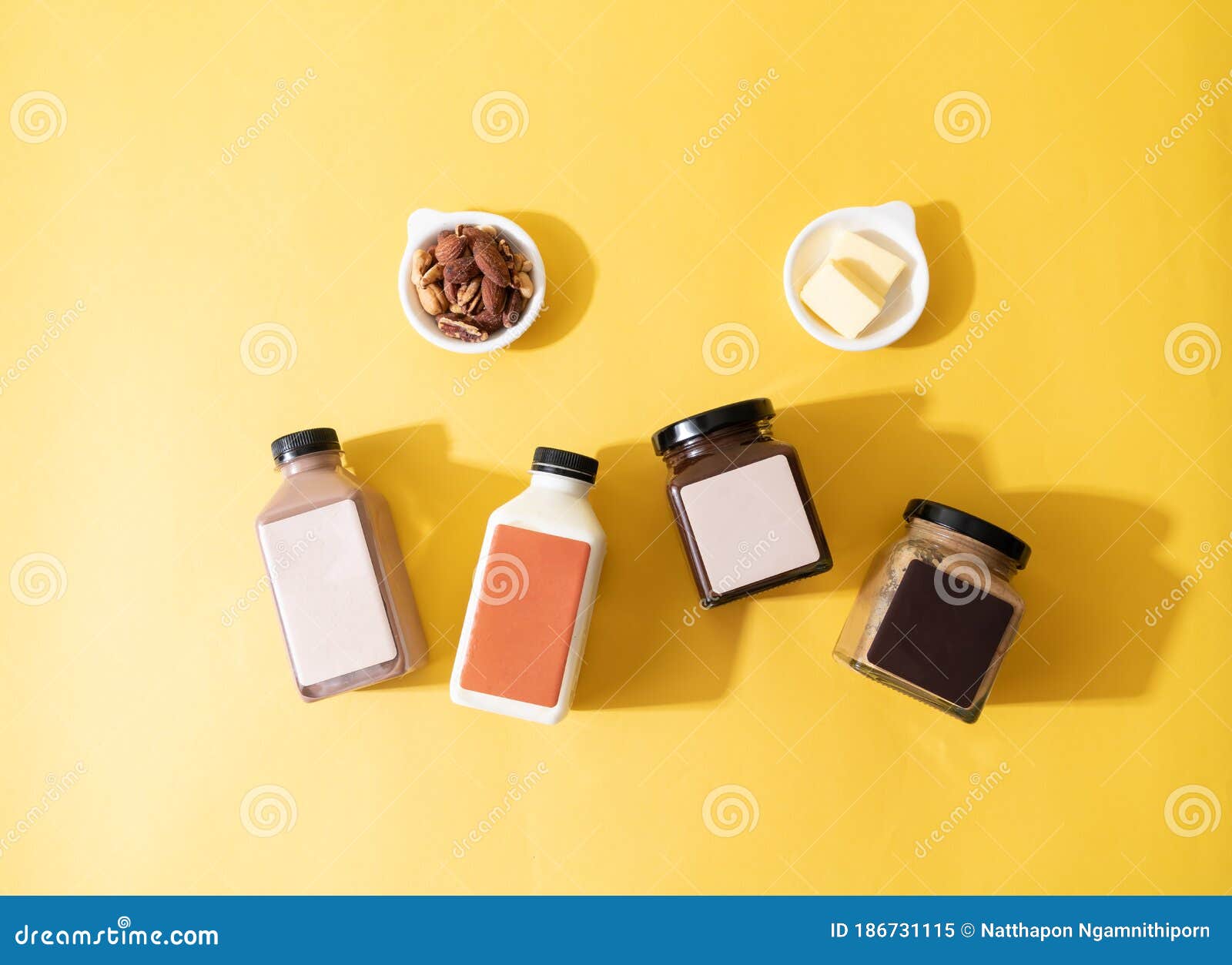 Almond Butter Spread and Almond Chocolate Butter Spread Jar with Almond