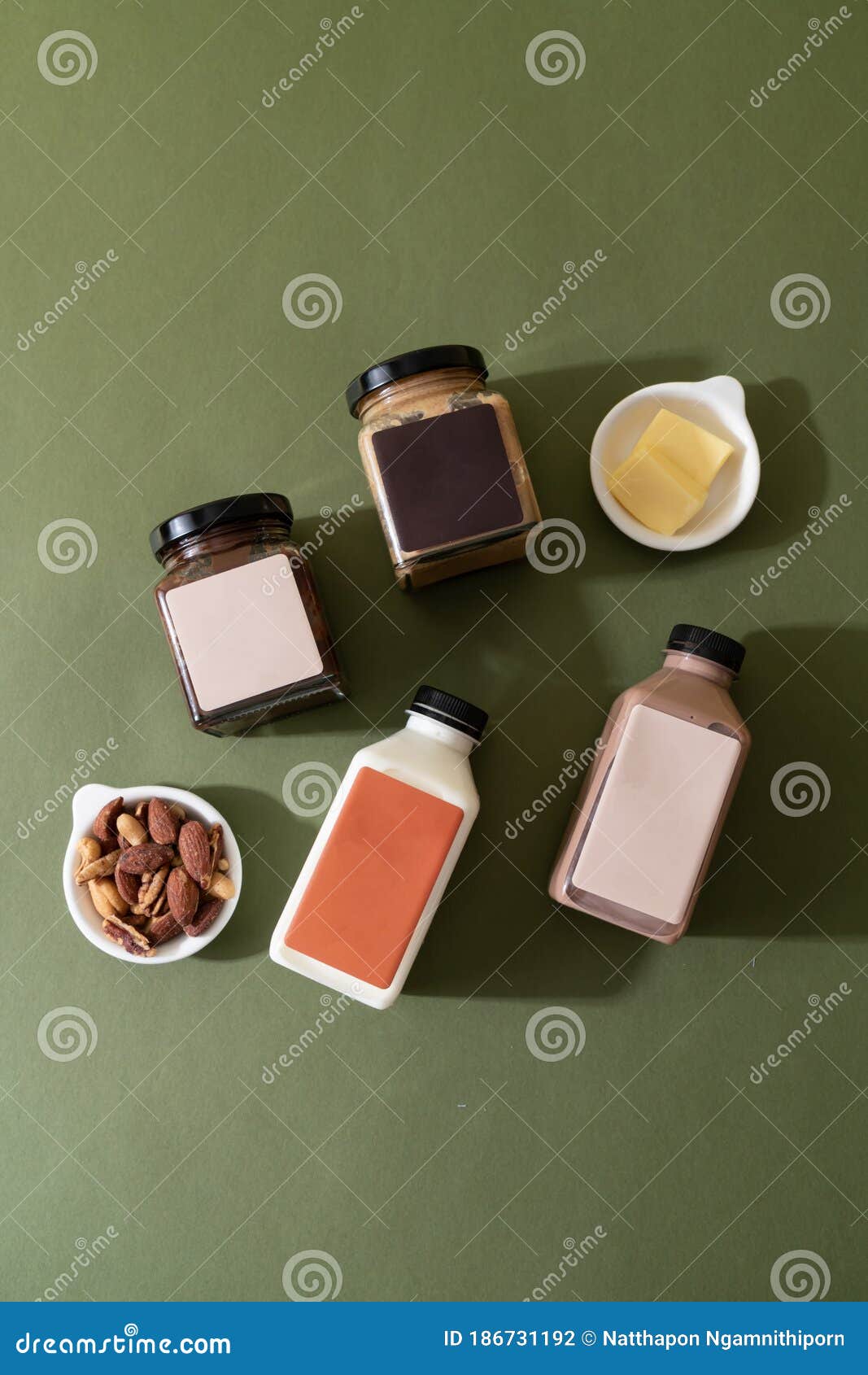 Almond Butter Spread and Almond Chocolate Butter Spread Jar with Almond