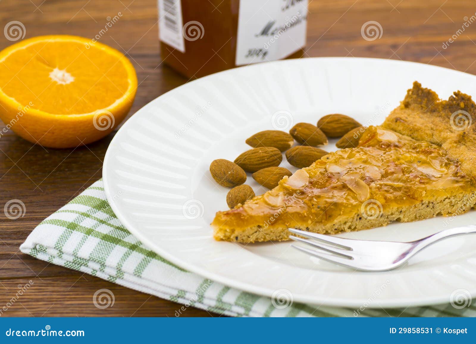 Almond cake with orange stock image. Image of mint, delicacy 29858531