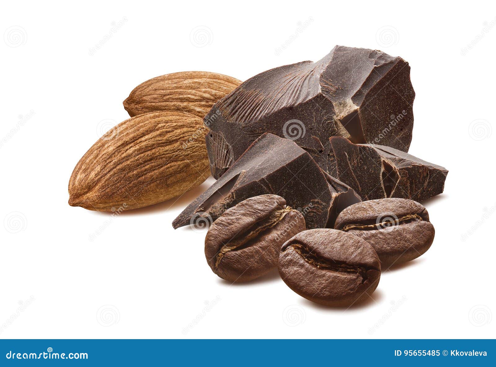 Almond Chocolate Mocha Coffee Beans Isolated Stock Image Image of