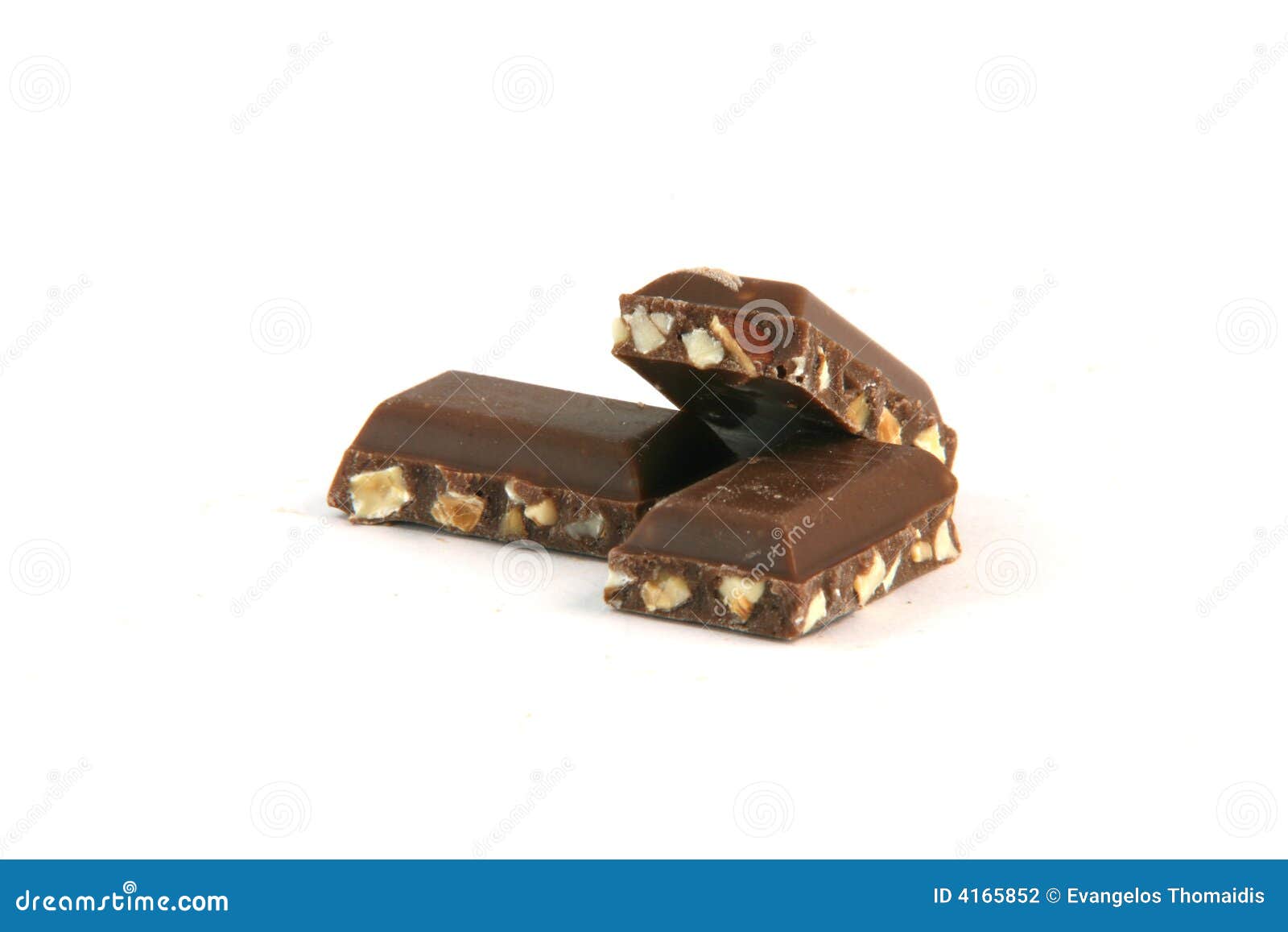 Almond chocolate pieces stock photo. Image of shape, milk 4165852