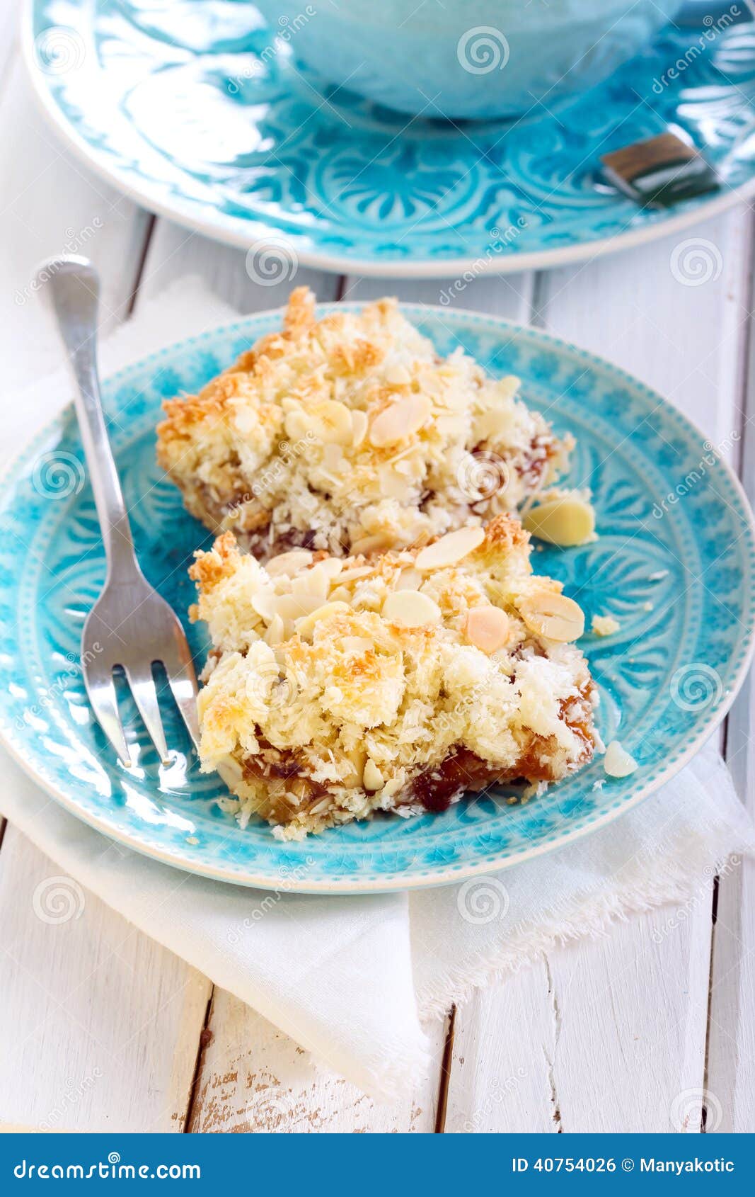 Almondcoconut jam bars stock photo. Image of homemade 40754026