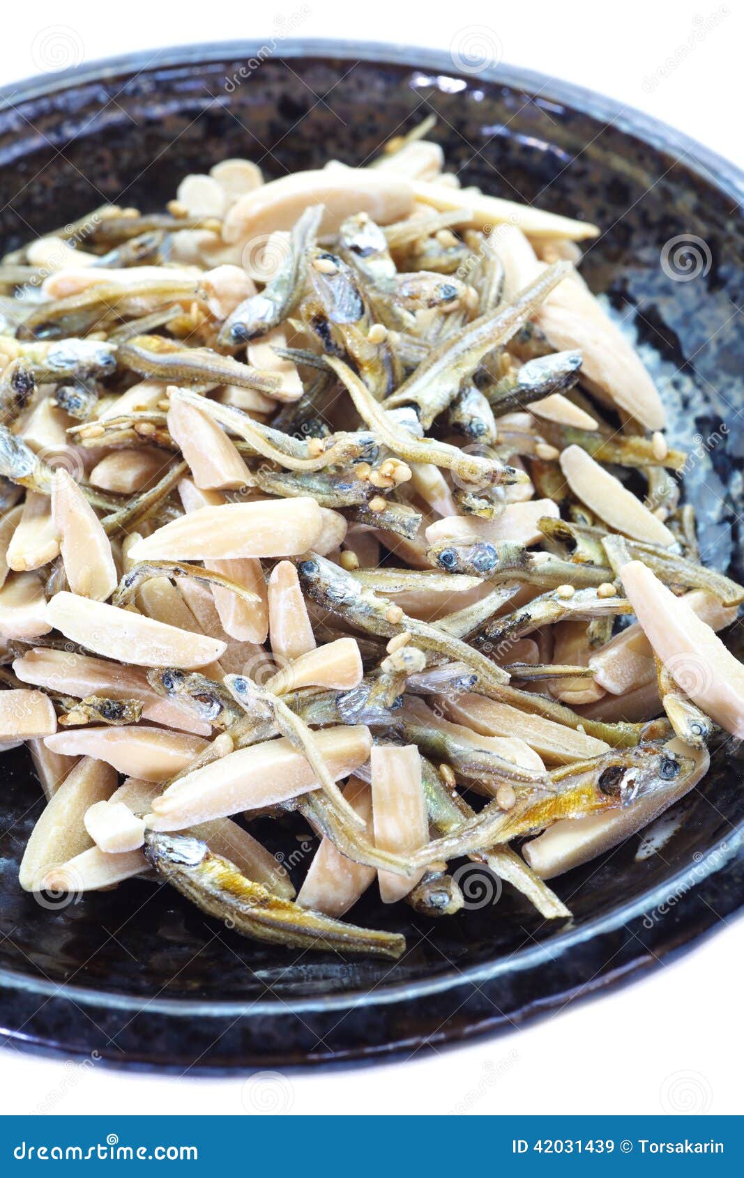 Almond and Dried Small Fish Stock Image Image of food, japanese 42031439