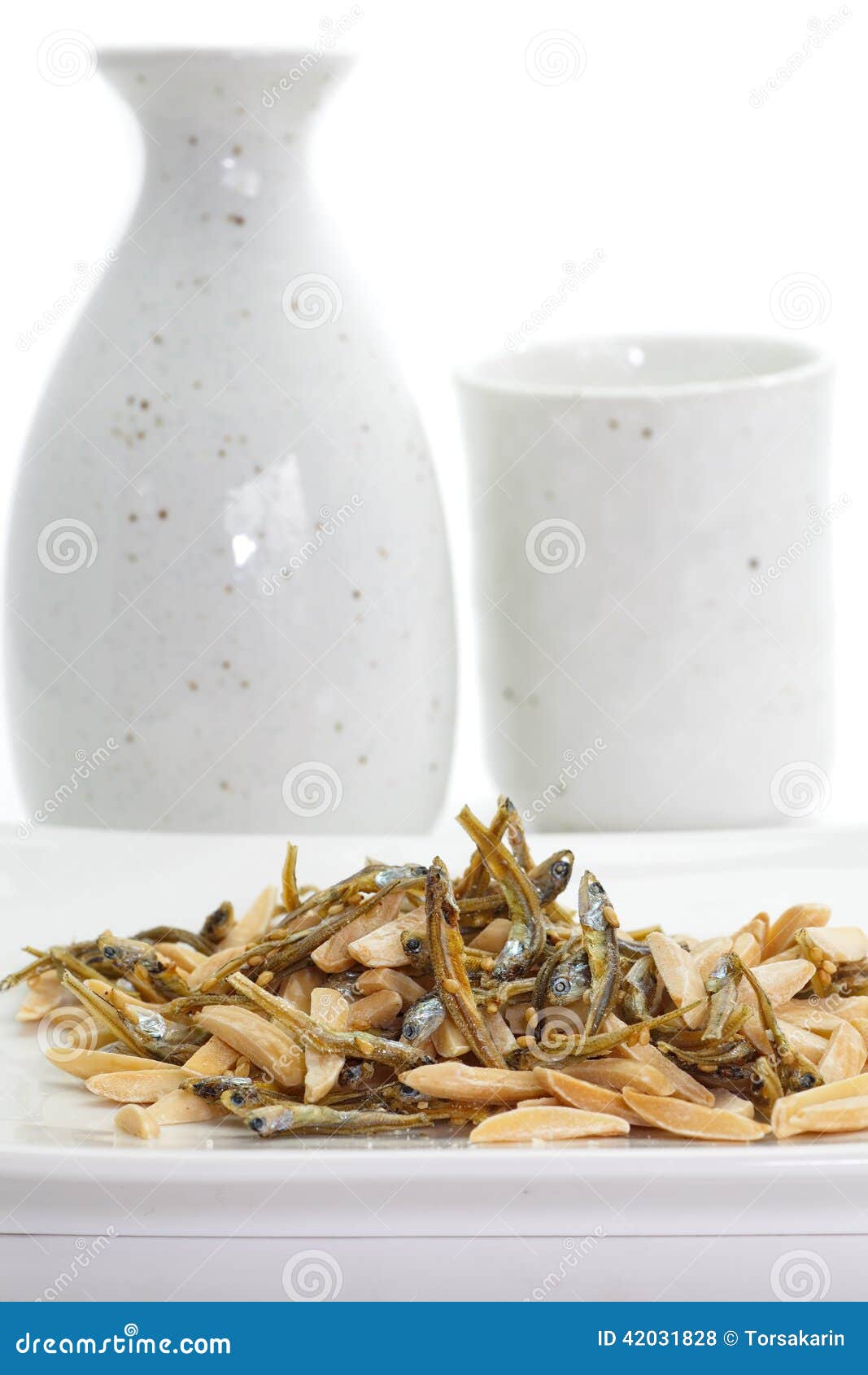 Almond and Dried Small Fish Stock Photo Image of healthy, snack 42031828