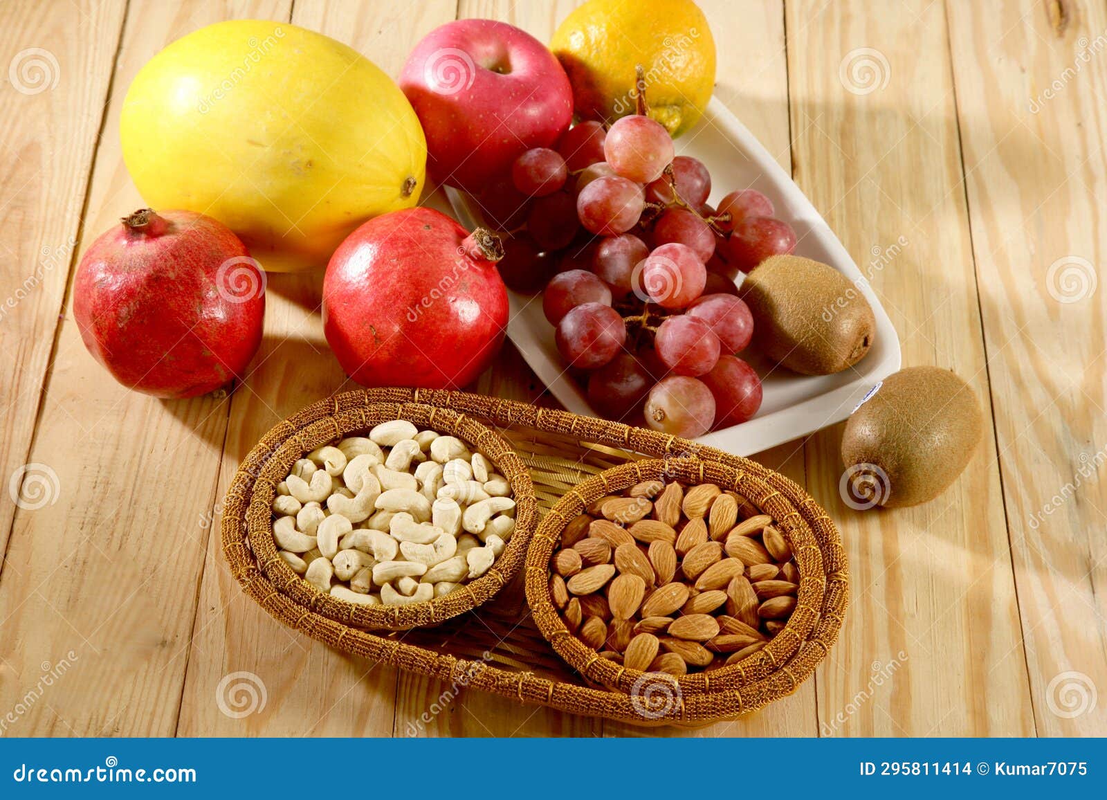 Cashew & Almond or Kaju and Badam in Basket Stock Photo Image of