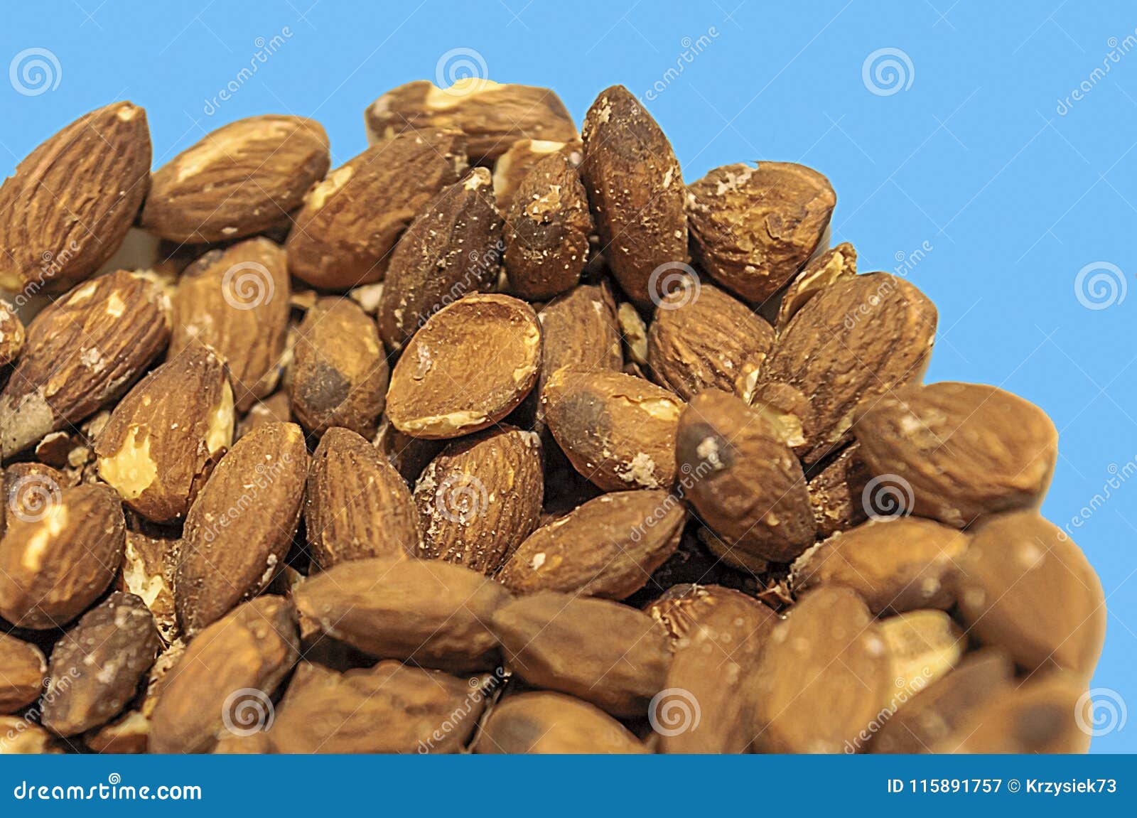 Almond On The Isolated Background - Blue Stock Image - Image of