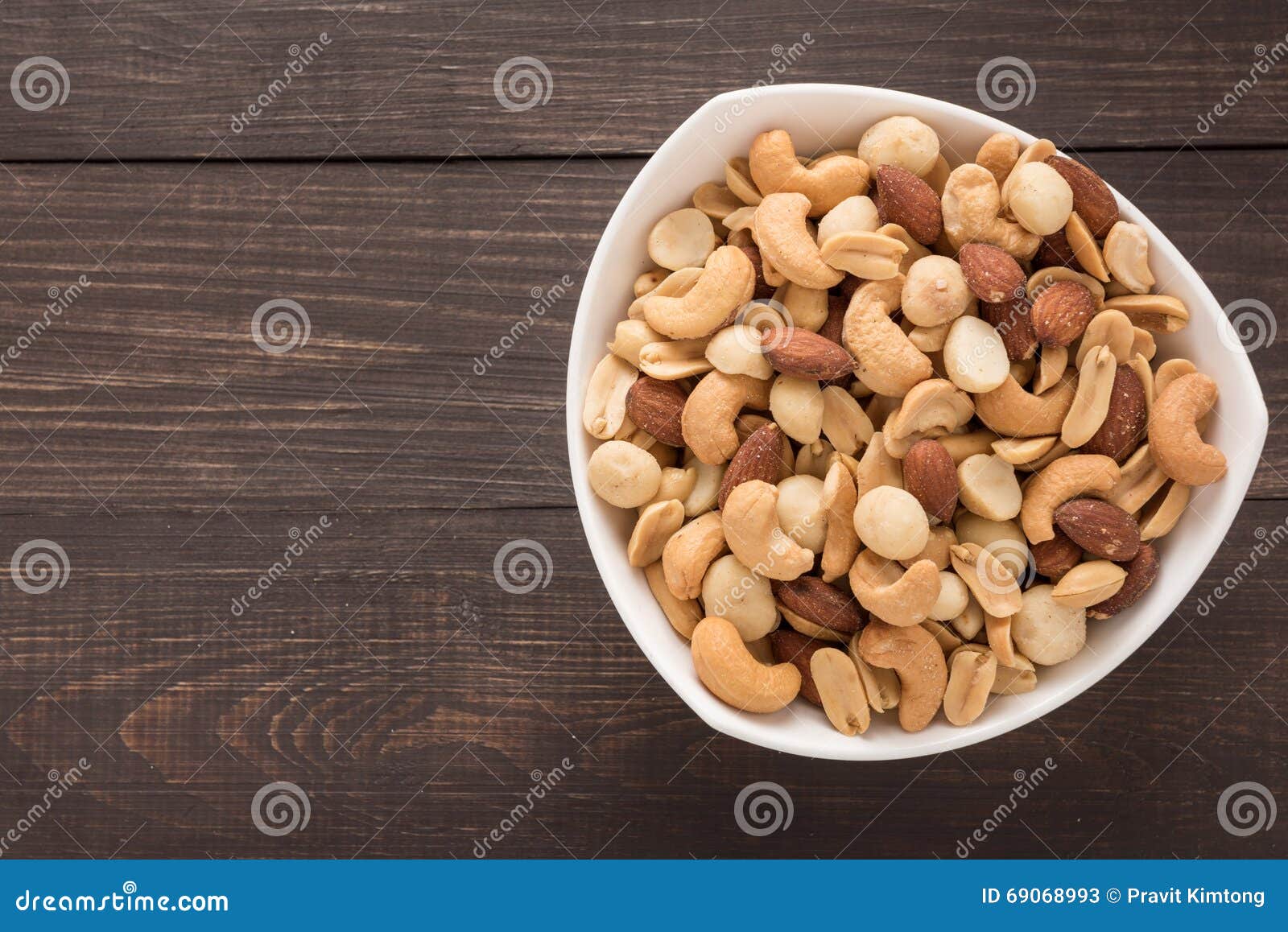 Almond, Macadamia, Peanut, Cashew are in a Blow. Stock Image Image of