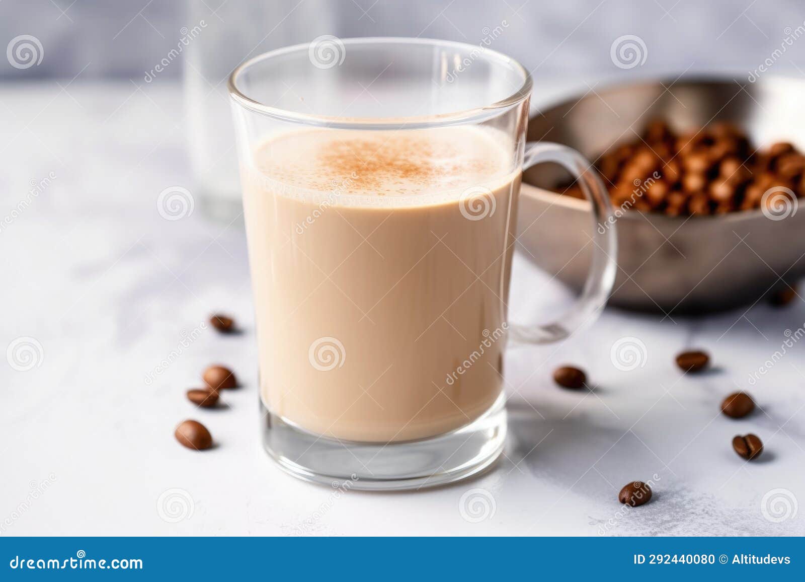 Almond Milk in a Glass Mug with Espresso Stock Photo Image of glass