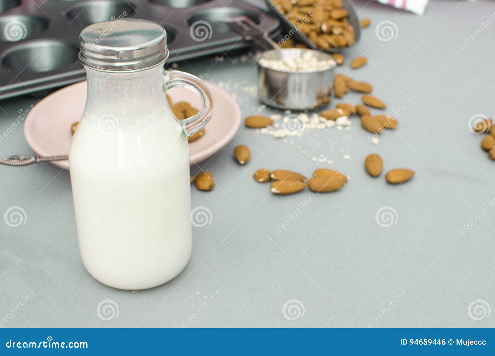 Almond milk stock photo. Image of healthy, nutrient, delicious 94659446