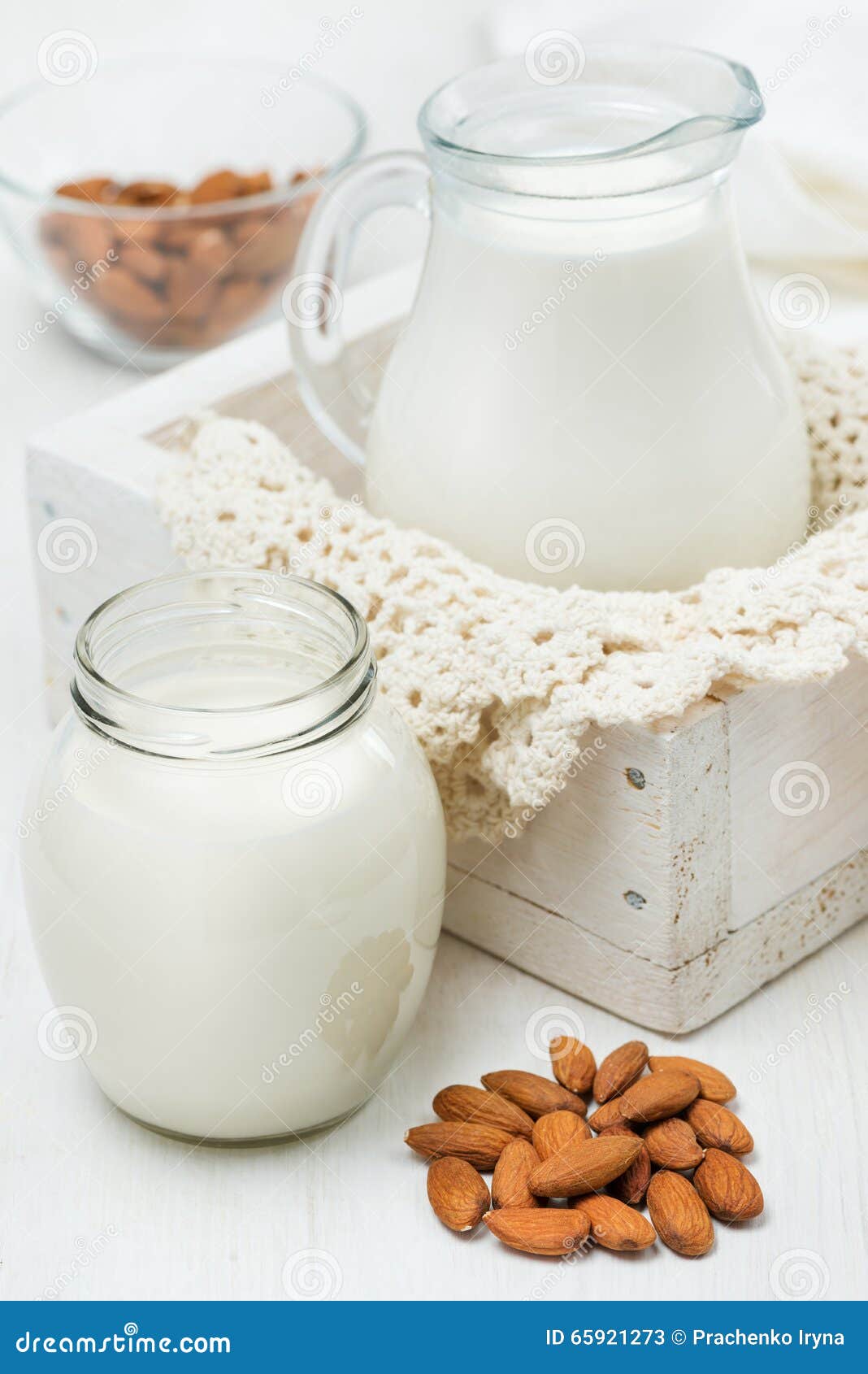 Almond milk in a jug stock image. Image of closeup, alternative 65921273