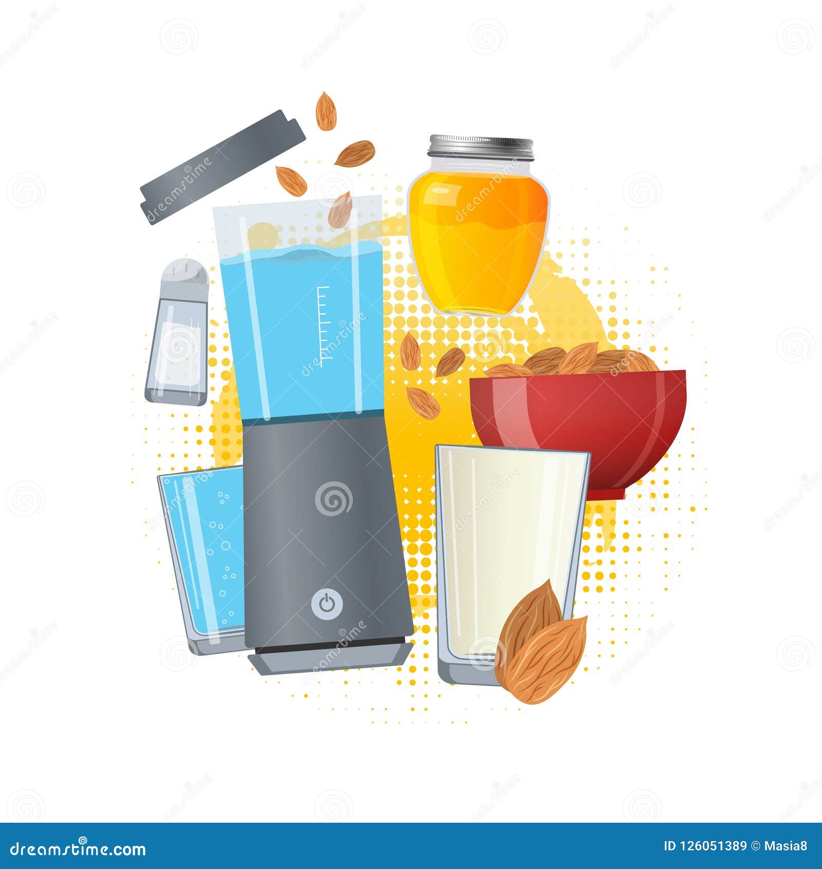 Almond Milk Vector Illustration Stock Illustration Illustration of