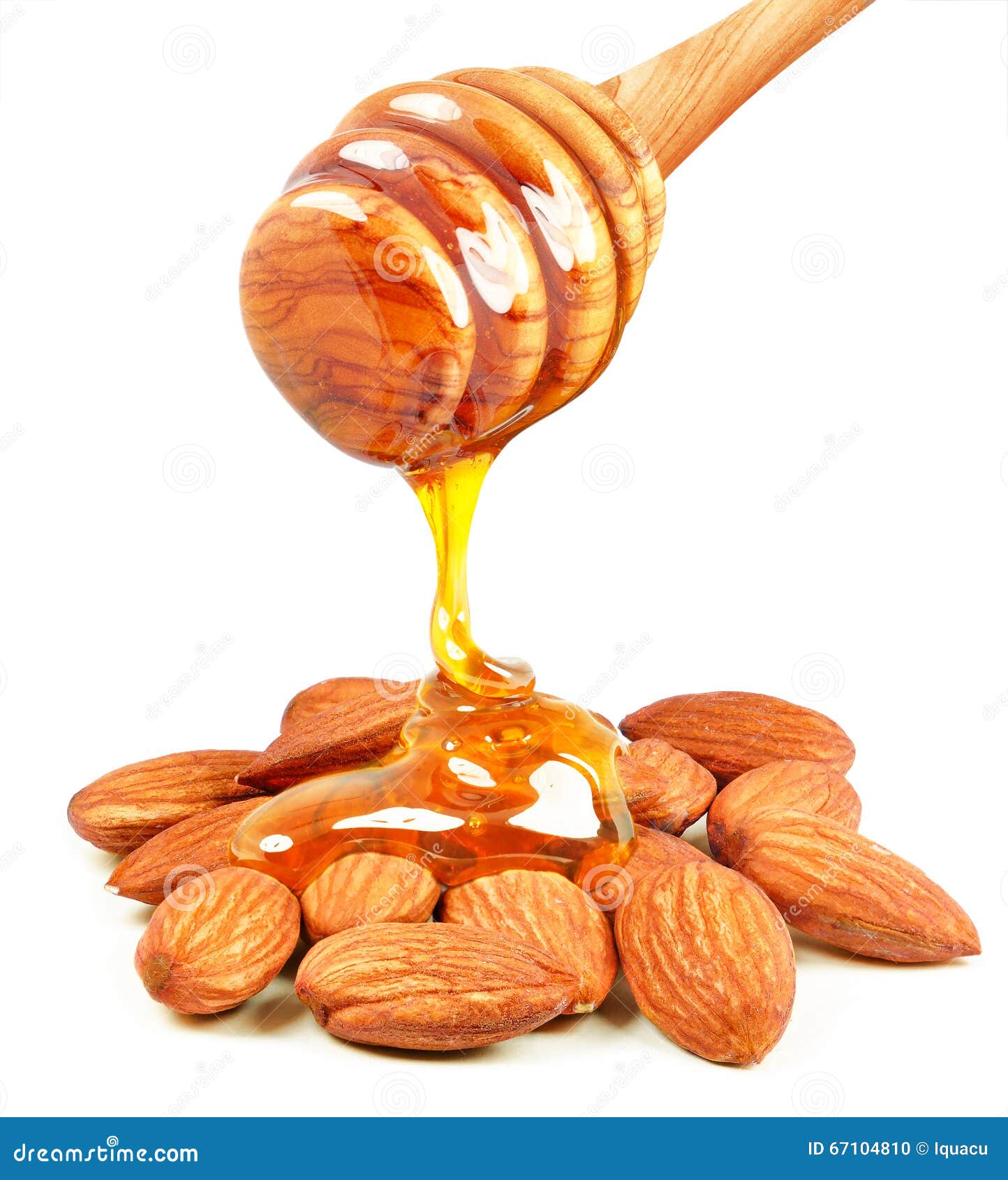 Almond nuts and honey stock photo. Image of healthy, brown 67104810