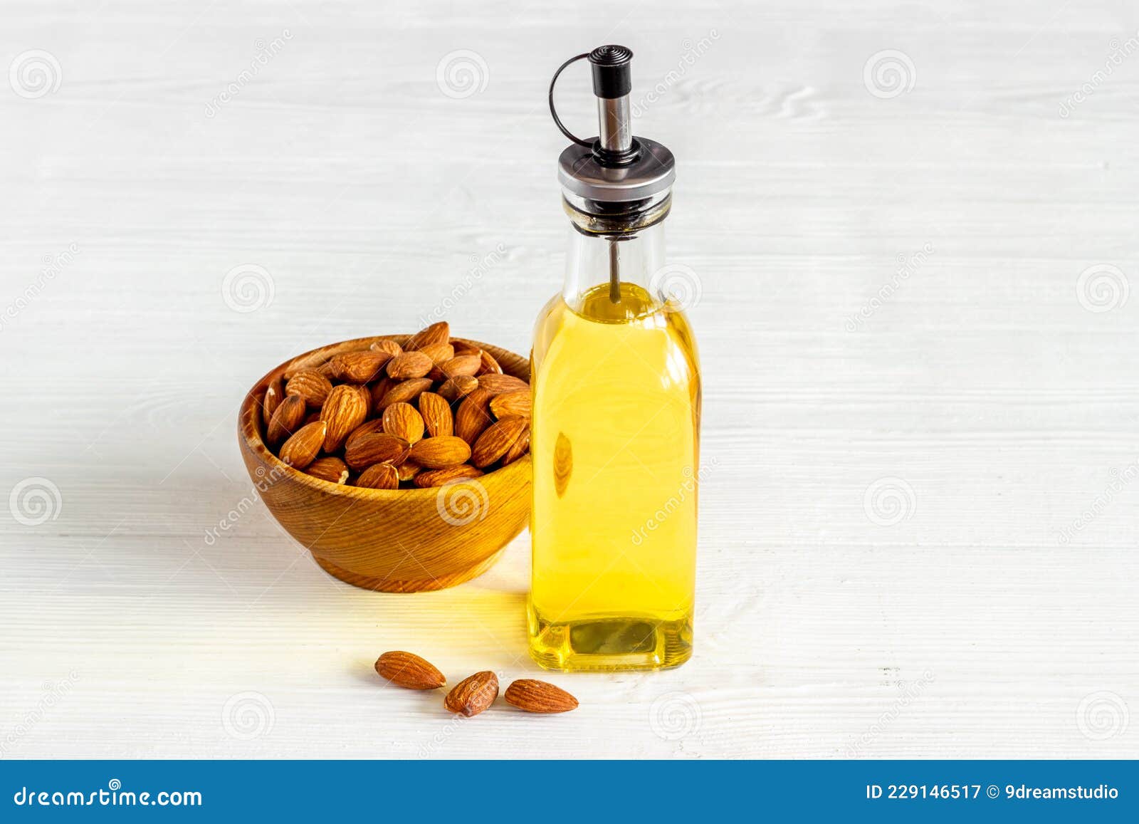 Almond Oil in Bottle with Almond Nuts. Extra Virgin Essence Oil Stock Image Image of plants