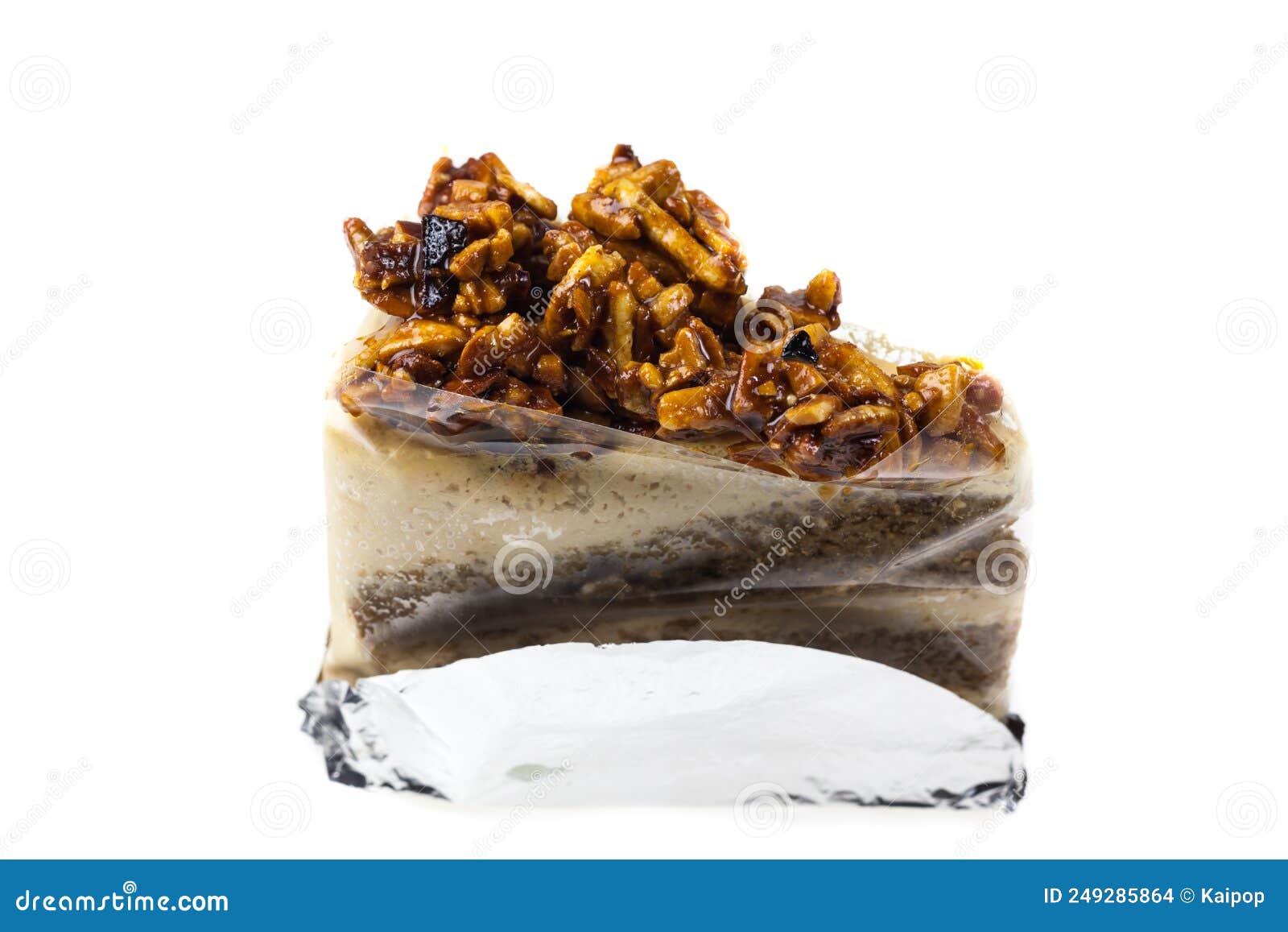 Almond Toffee Cake with Coffee Flavored Icing Stock Photo Image of