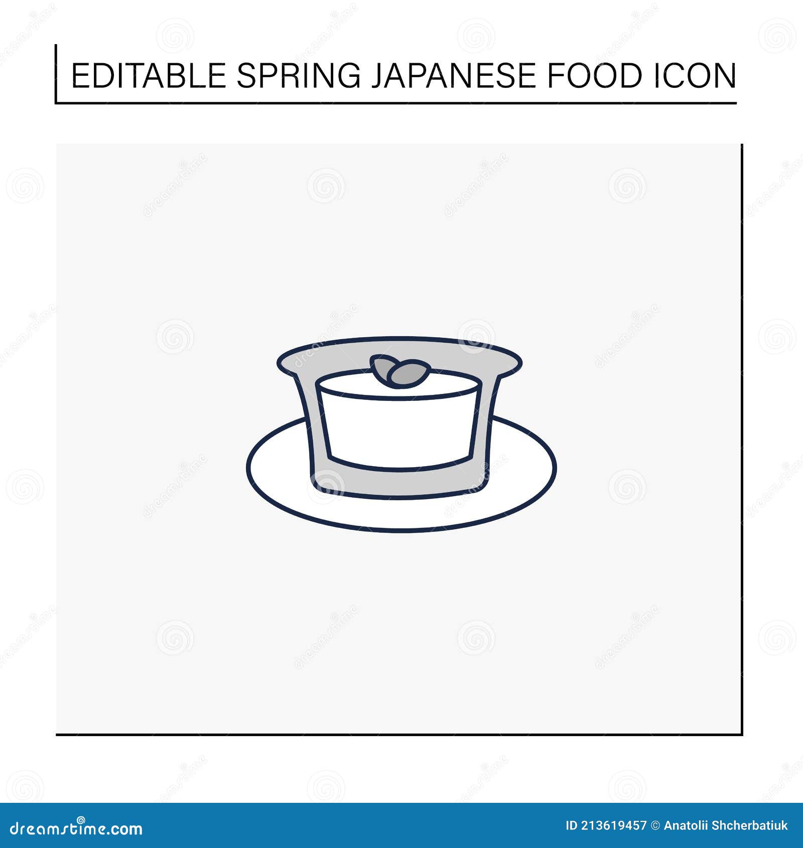 almond tofu line icon